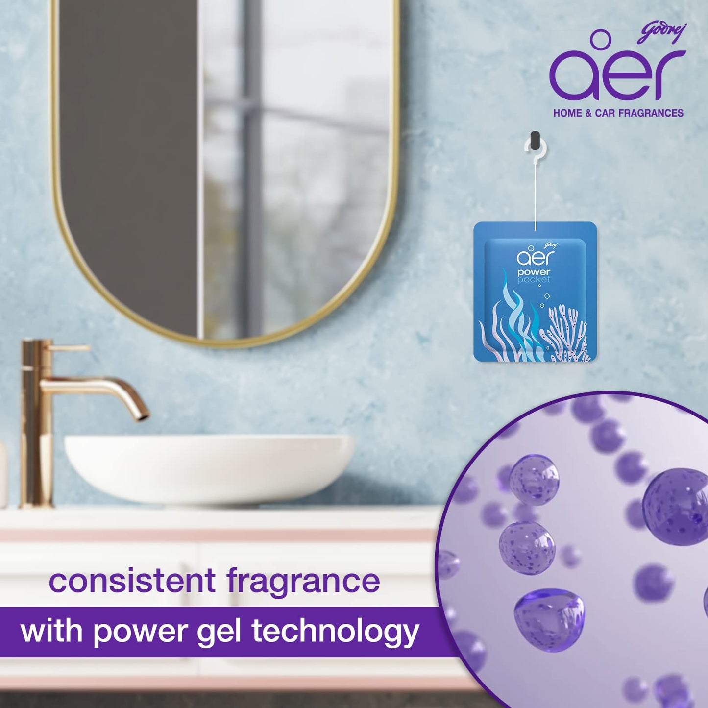 Godrej aer Pocket - Bathroom Fragrances - 3 x 10 grams (0.35 oz) Pack - Medaid International