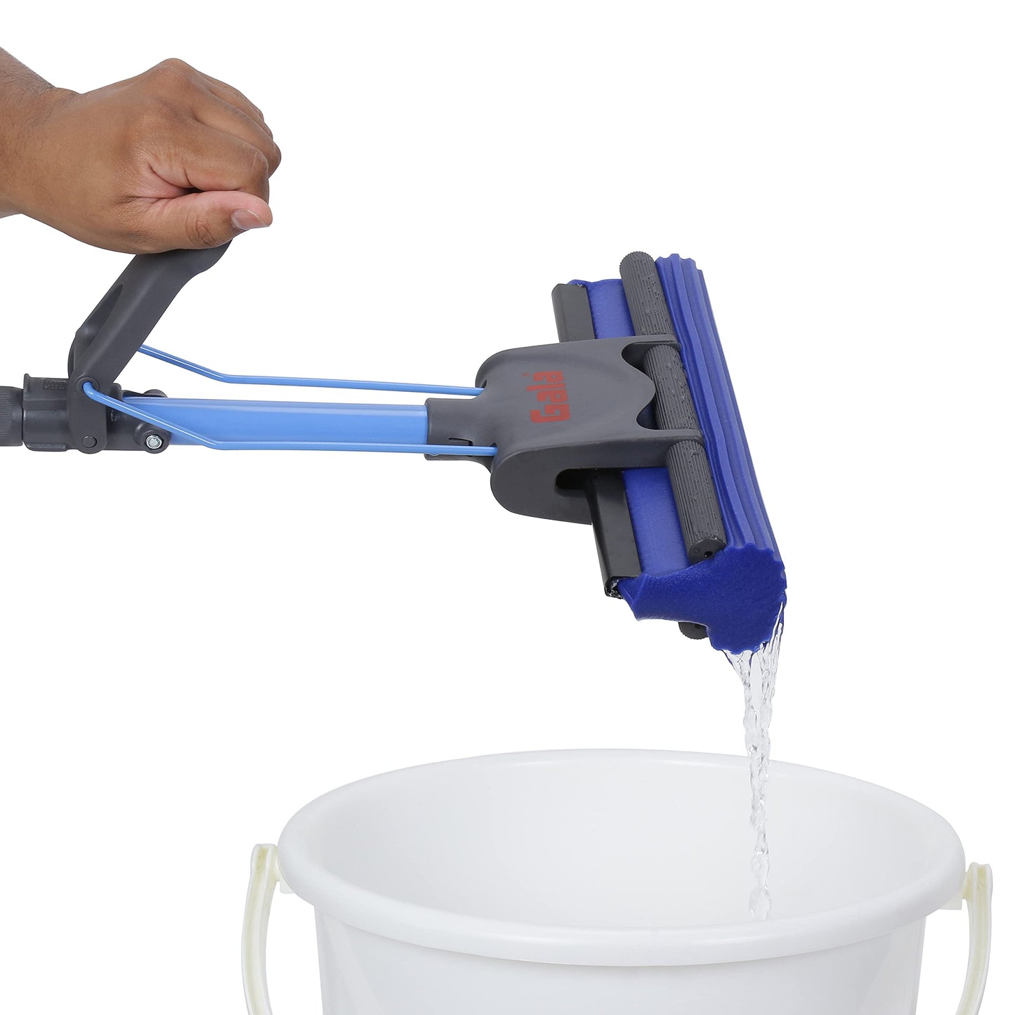 Gala PVA Sponge Mop for Floor Cleaning, Stainless Steel Butterfly mop for Cleaning Floor, Sponge Mop Stick for Bathroom Cleaning (Blue) - Medaid International