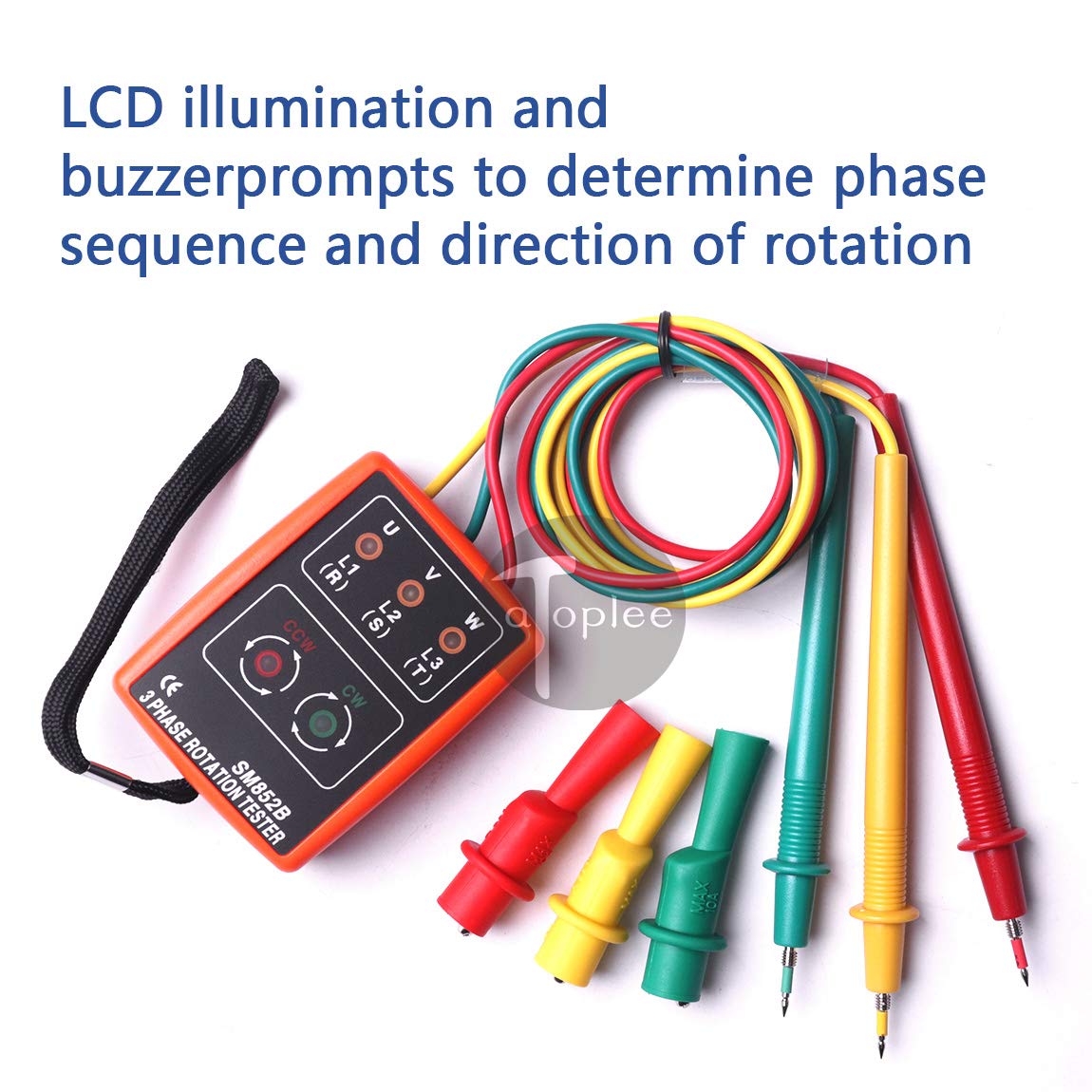 ATOPLEE 3 Phase Sequence Presence Rotation Tester Indicator Detector Meter with LED and Buzzer 60V~600V (3 Phase AC) - Medaid International
