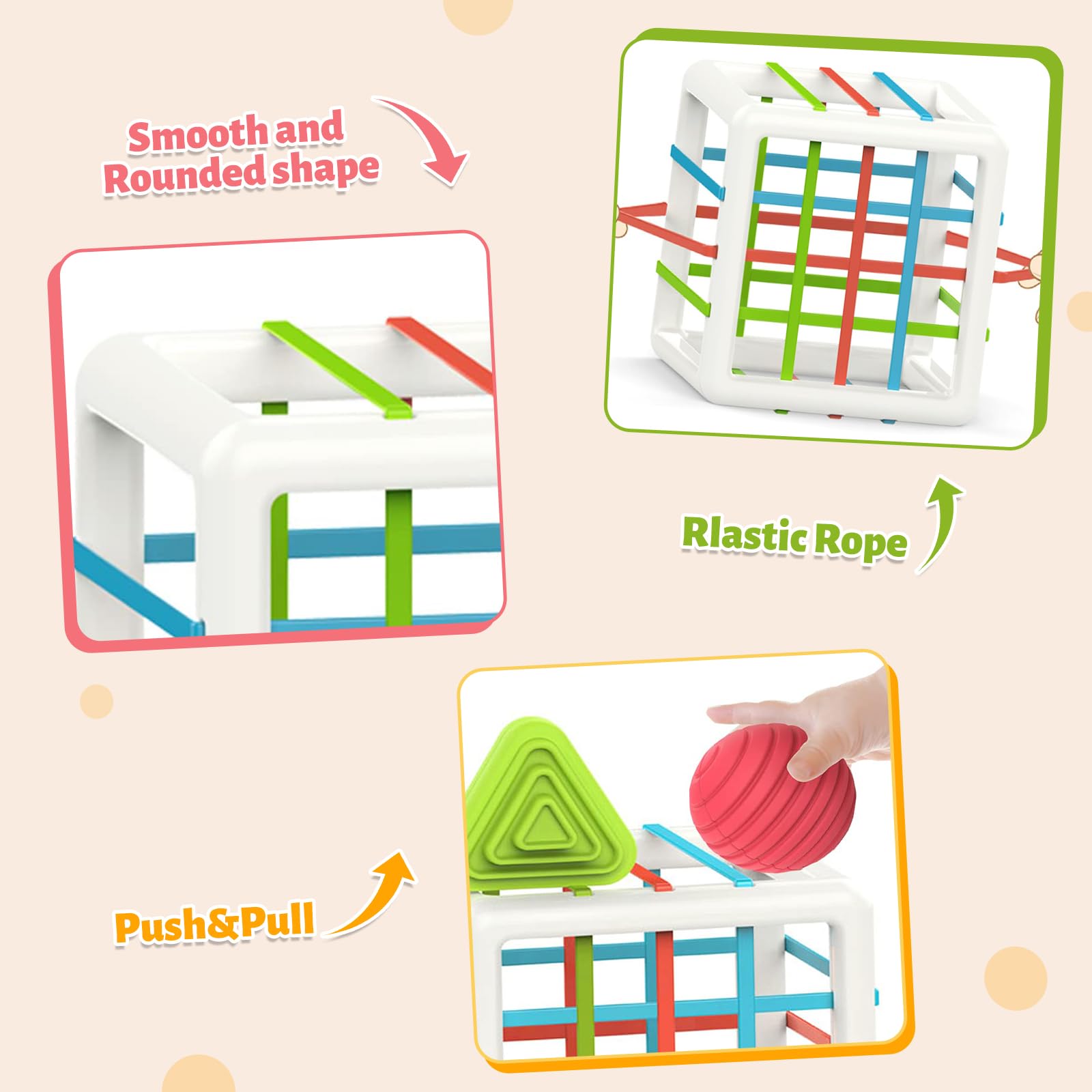 MINGKIDS Montessori Toys for 1 Year Old, 6 Pc Multi Sensory Shape, Toddler Developmental Learning Birthday Gifts, Baby Toys 12 Month - Medaid International