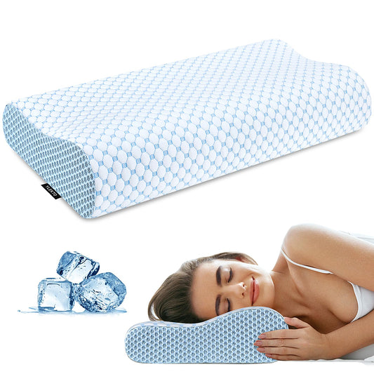Cervical Pillow for Neck Pain Relief, Contour Memory Foam Pillows for Sleeping, Odorless Ergonomic Pillow Adjustable Orthopedic Cooling Pillow Bed Pillow Neck Support for Side Back Stomach Sleepers - Medaid International