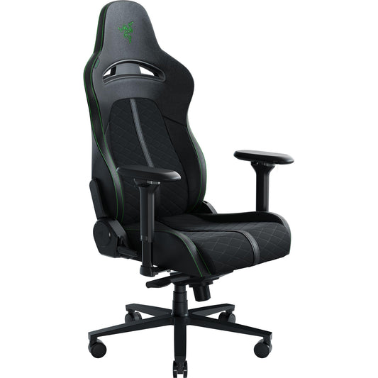 Razer Enki Gaming Chair: All-Day Comfort - Built-in Lumbar Arch - Optimized Cushion Density - Dual-Textured, Eco-Friendly Synthetic Leather - Reactive Seat Tilt & 152-Degree Recline - Black/Green - Medaid International