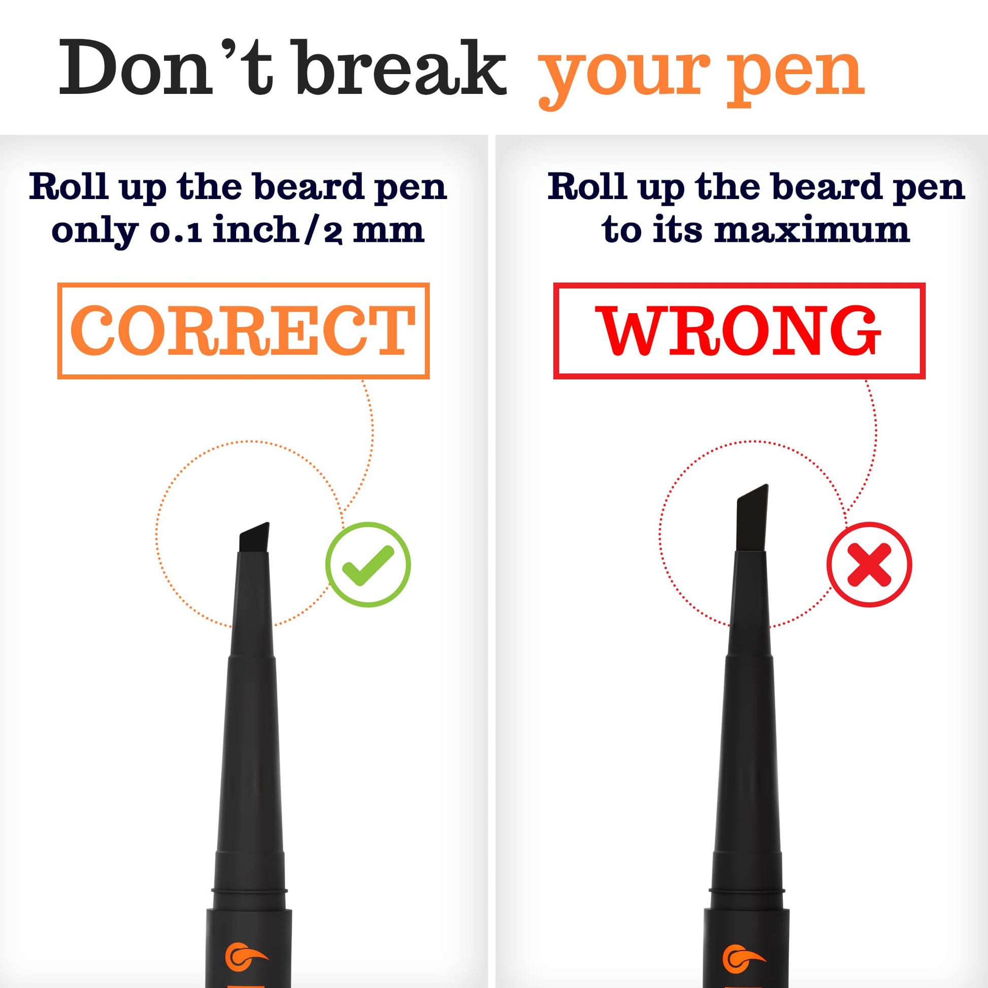 Beard Pen Filler for Men - Barber Styling Grooming Pencil - Waterproof, Sweat Proof, Long Lasting Solution with Natural Finish - Cover Beard and Scalp Patches in Seconds - Medium Black 1 Pack - Medaid International