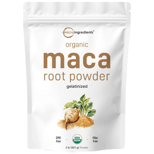 Organic Maca Root Powder, 2 Pound, Gelatinized for Better Absorption, Rich in Antioxidants, Help Energy, Stamina, Endurance, Strength and Immune System, No GMOs, Vegan Friendly and Peru Origin - Medaid International