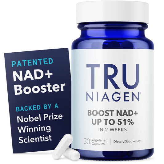TRU NIAGEN Patented NAD+ Supplement for Anti Aging and Cell Regeneration, 300 mg Niagen, 30 Servings | Supports Cellular Energy, Brain, Muscle | Nicotinamide Riboside (NR) Take 1 Daily | 1 Bottle - Medaid International