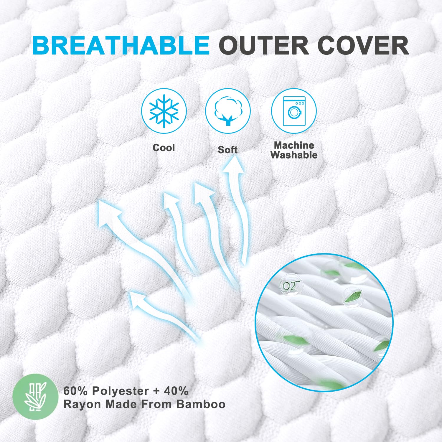 VVZ Cooling Bed Pillows Queen Size Set of 2, Shredded Memory Foam Pillows for Side Back Stomach Sleepers, Luxury Cool Gel Adjustable Firm Bed Pillows for Sleeping 2 Pack Queen Size 20 x 30 Inches - Medaid International