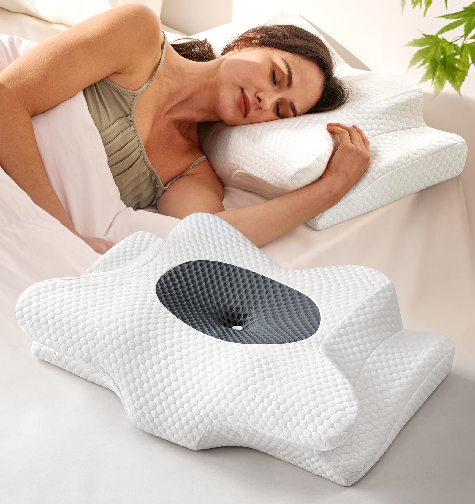 Dream Without Pain Cervical Neck Pillow for Sleeping, Ergonomic Side Sleeper Pillows for Adults, Cooling Orthopedic Pillow for Neck Relief Support, Memory Foam Pillows Back Stomach Sleepers - Medaid International