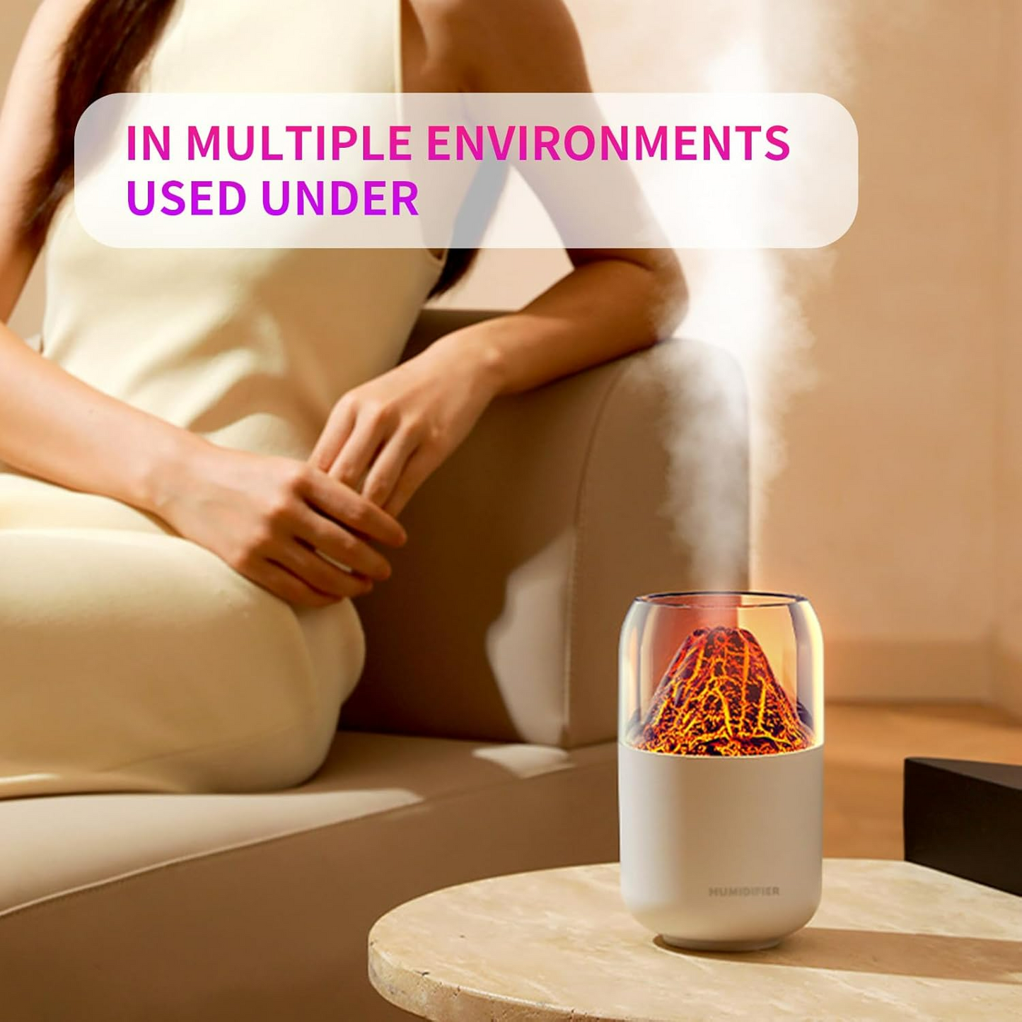 Mini Volcano Cool Mist Humidifier ‚Äì 300ml Air Moisturizer with LED - Medaid International