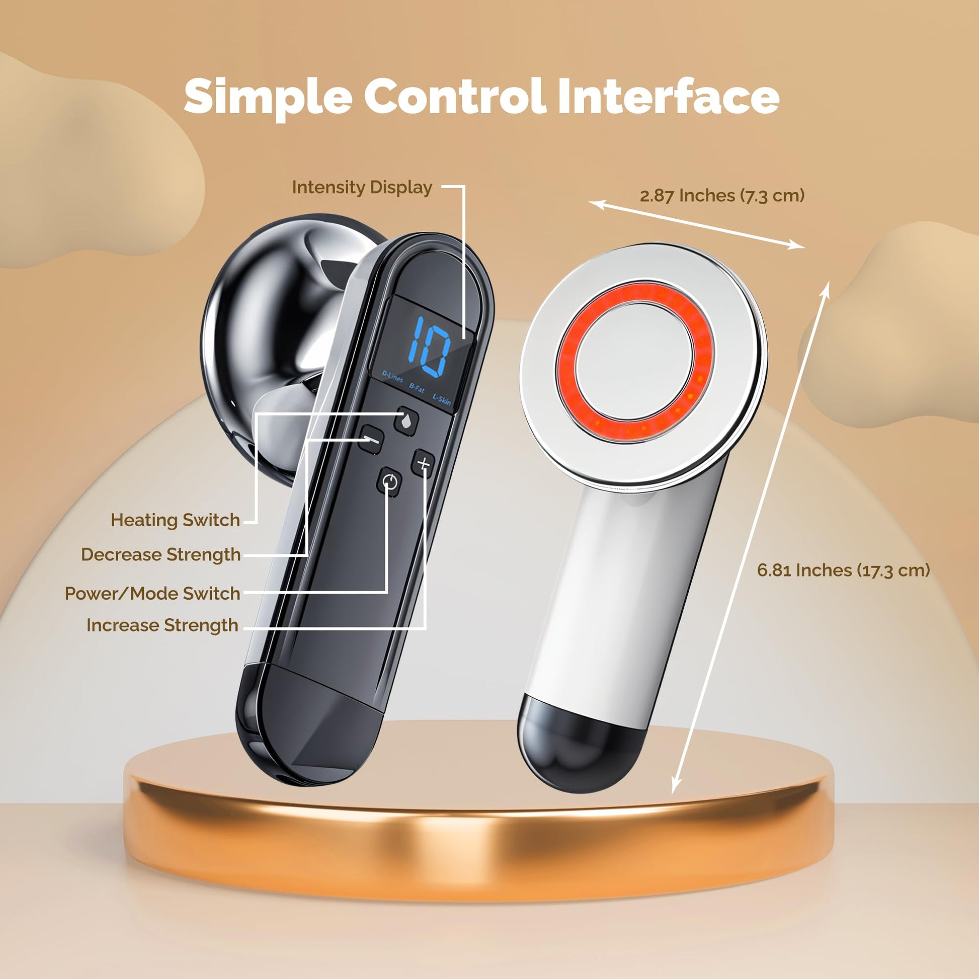 Xvolt Body Sculpting Cellulite Massager Machine - Fat & Skin Tightening Anti-Cellulite Device with Red Light Therapy - Home Electric Cellulite Remover for Abdominal Waist Belly Arm Leg - Medaid International