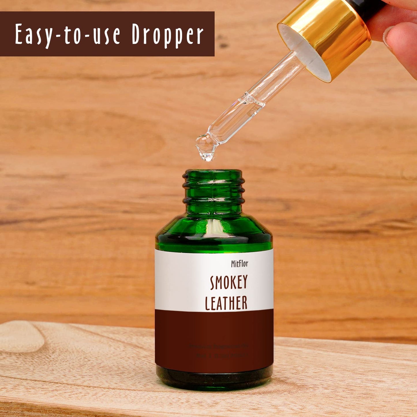 Smokey Leather Fragrance Oil, MitFlor Single Scented Essential Oil for Diffuser, Premium Grade Fragrance Oil for Soap & Candle Making, Men & Woody Scent for Home Fragrance, 30ml - Medaid International