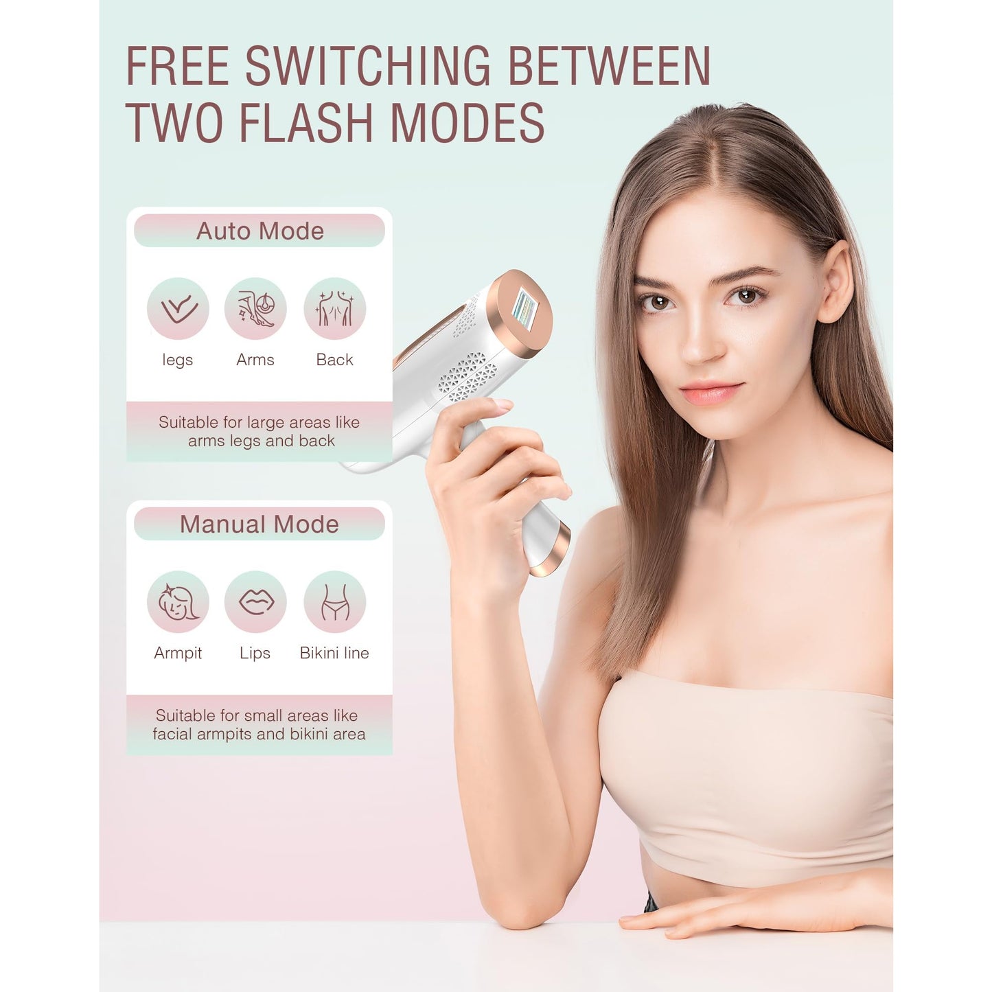Hair Removal Device Laser Hair Removal for Women and Men IPL Hair Removal At-Home 999,999 Flashes Painless Hair Remover on Armpits Back Legs Arms Face Bikini Line-1 - Medaid International