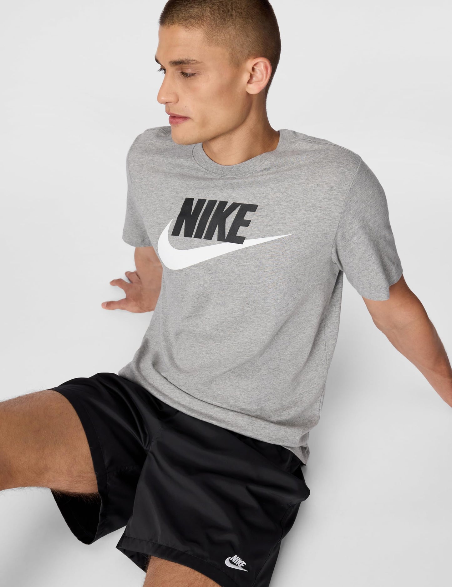 Nike Men's Sportswear Icon T-Shirt, Dark Grey Heather/Black/White, XL Tall - Medaid International