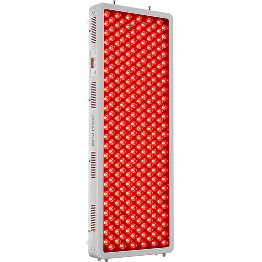 BestQool Red Light Therapy Device, 4 Wavelengths Full Body Infrared Red Light Therapy, Elite Grade Dual Chip 300 LEDs, High Power Panel for Pain Relief, Muscle, Skin, Energy. 500W. Modular Design. - Medaid International