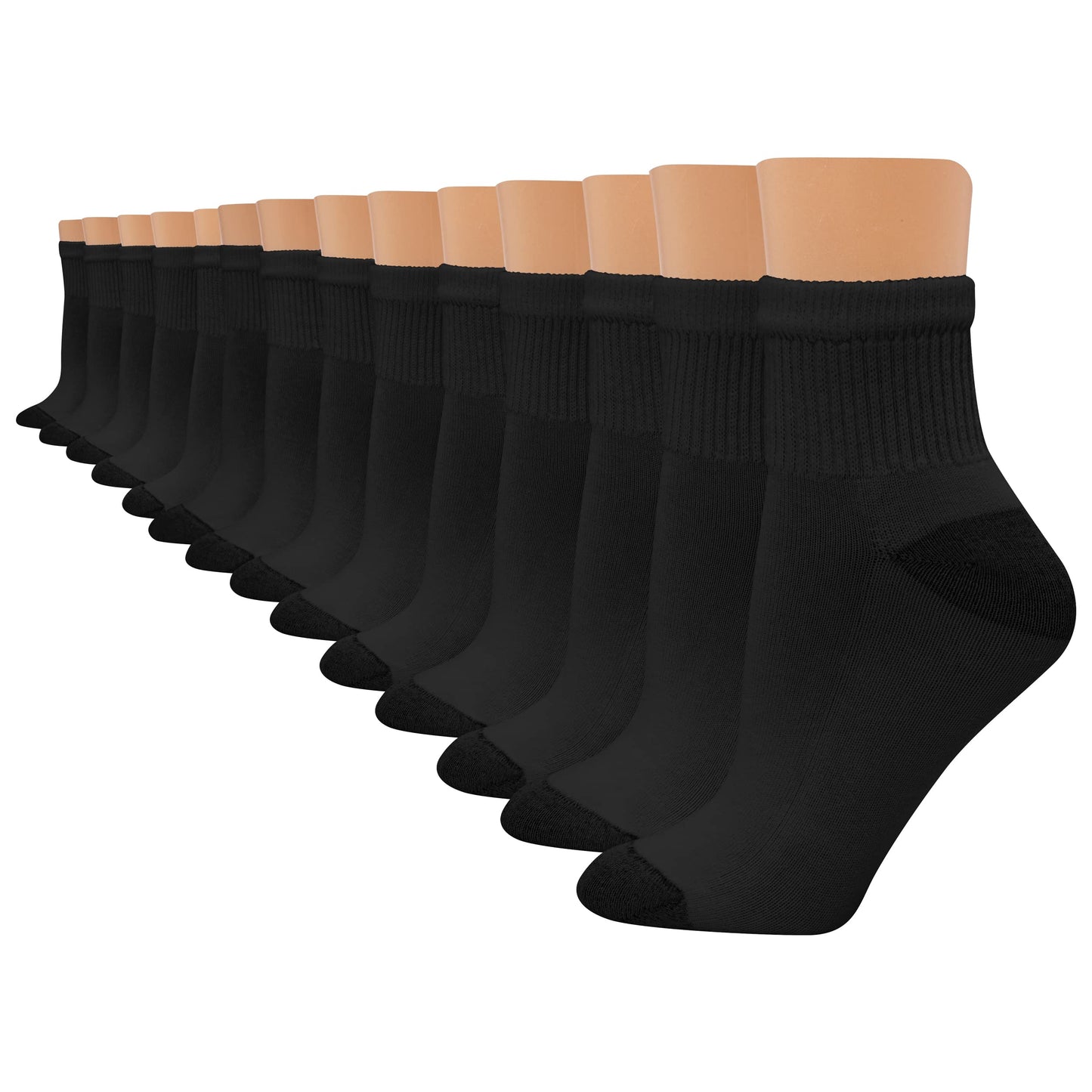 Hanes Womens Value Pack, Ankle Soft Moisture-wicking Socks, Available In 10 And 14-packs, Black - 14 Pack, 8-12 US - Medaid International