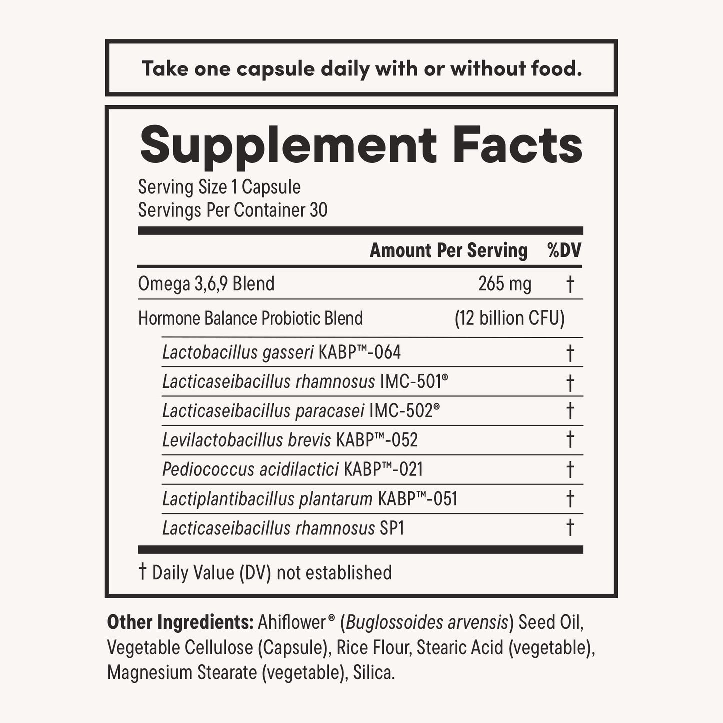 Daily Nouri Hormone Balance Probiotic for Women | Supports Healthy Estrogen, PMS, PCOS, Perimenopause, Vaginal pH, Yeast, Gut Health, Skin & Immunity | 7 Strains + Vegan Omega Oil | 30-Day Supply - Medaid International