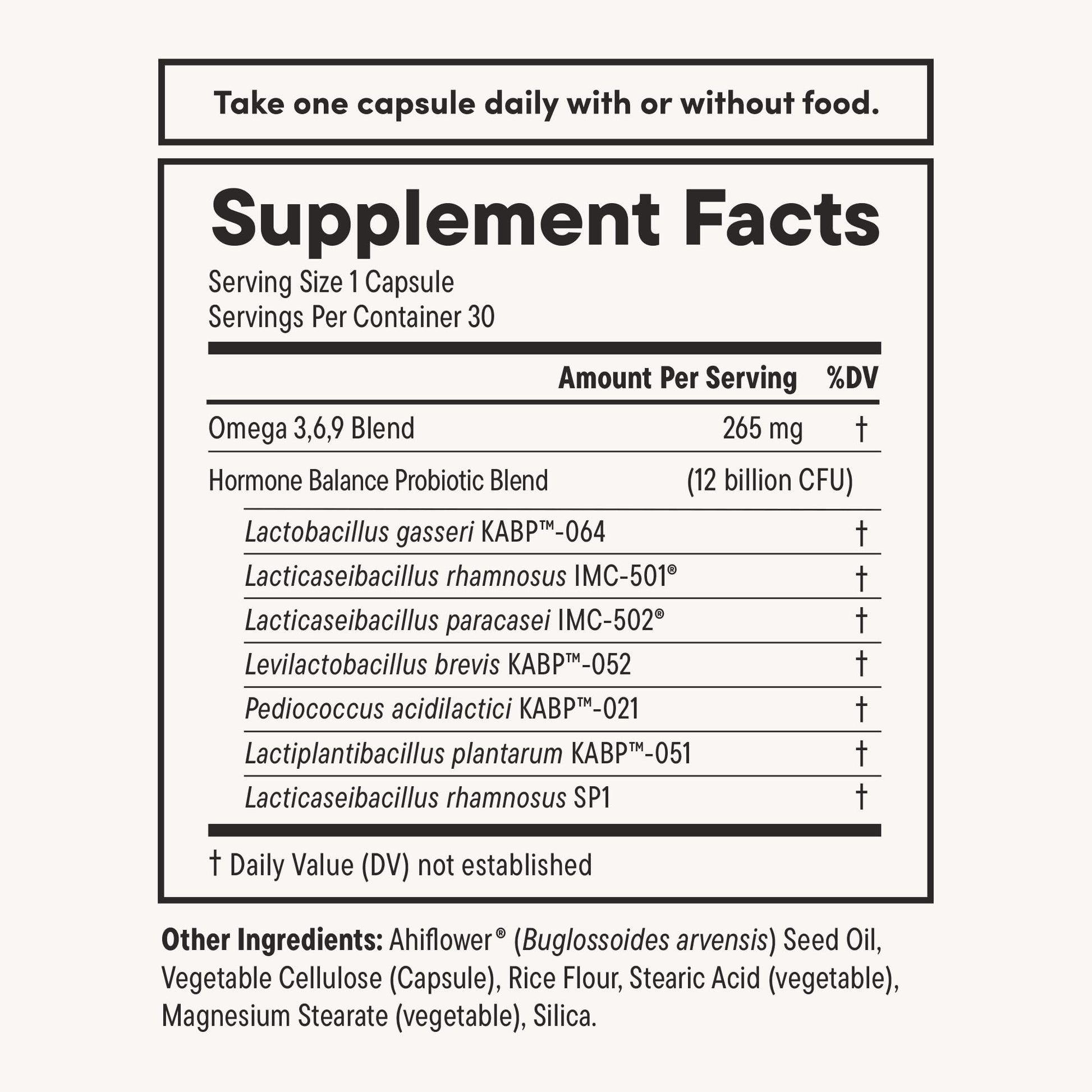 Daily Nouri Hormone Balance Probiotic for Women | Supports Healthy Estrogen, PMS, PCOS, Perimenopause, Vaginal pH, Yeast, Gut Health, Skin & Immunity | 7 Strains + Vegan Omega Oil | 30-Day Supply - Medaid International