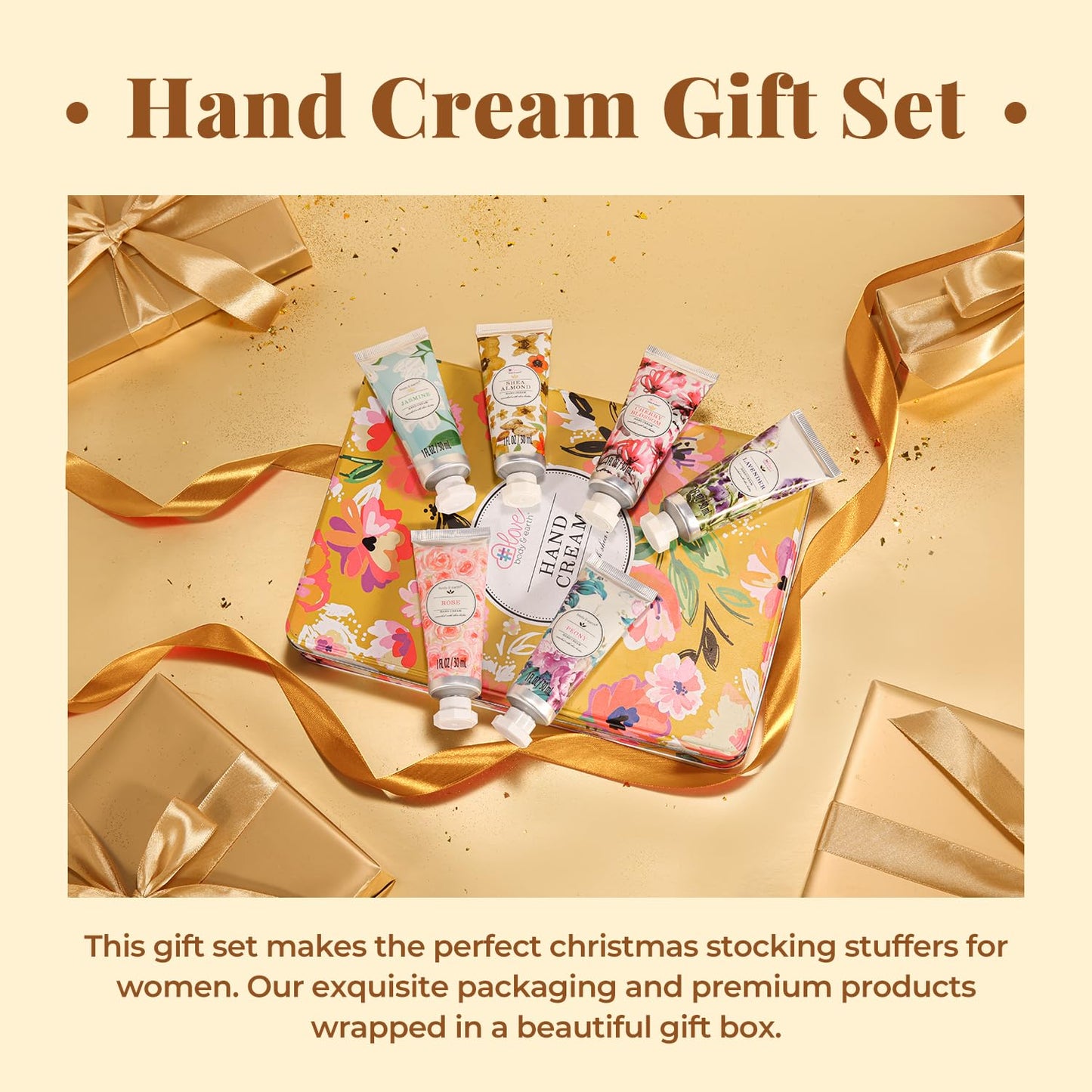 Hand Cream Gift Set - Hand Cream for Women, Hand Lotion Set for Dry Cracked Hands, Holiday Gift for Mother's Day Valentine's Day Christmas, Travel Size Hand Lotion for Women. 6 x 1.0 oz/30ml - Medaid International
