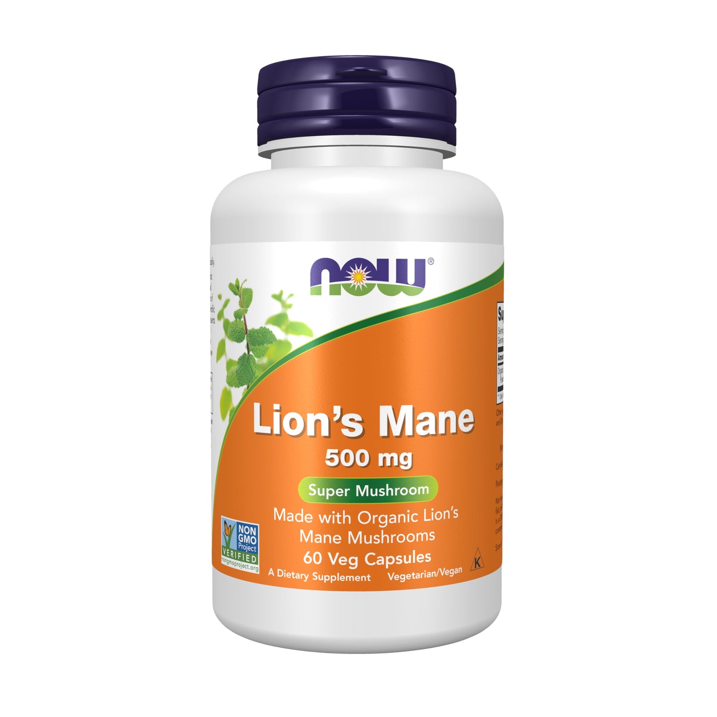 NOW Foods Supplements, Lion's Mane 500 mg, Super Mushroom, Made with Organic Lion's Mane Mushrooms, 60 Veg Capsules - Medaid International