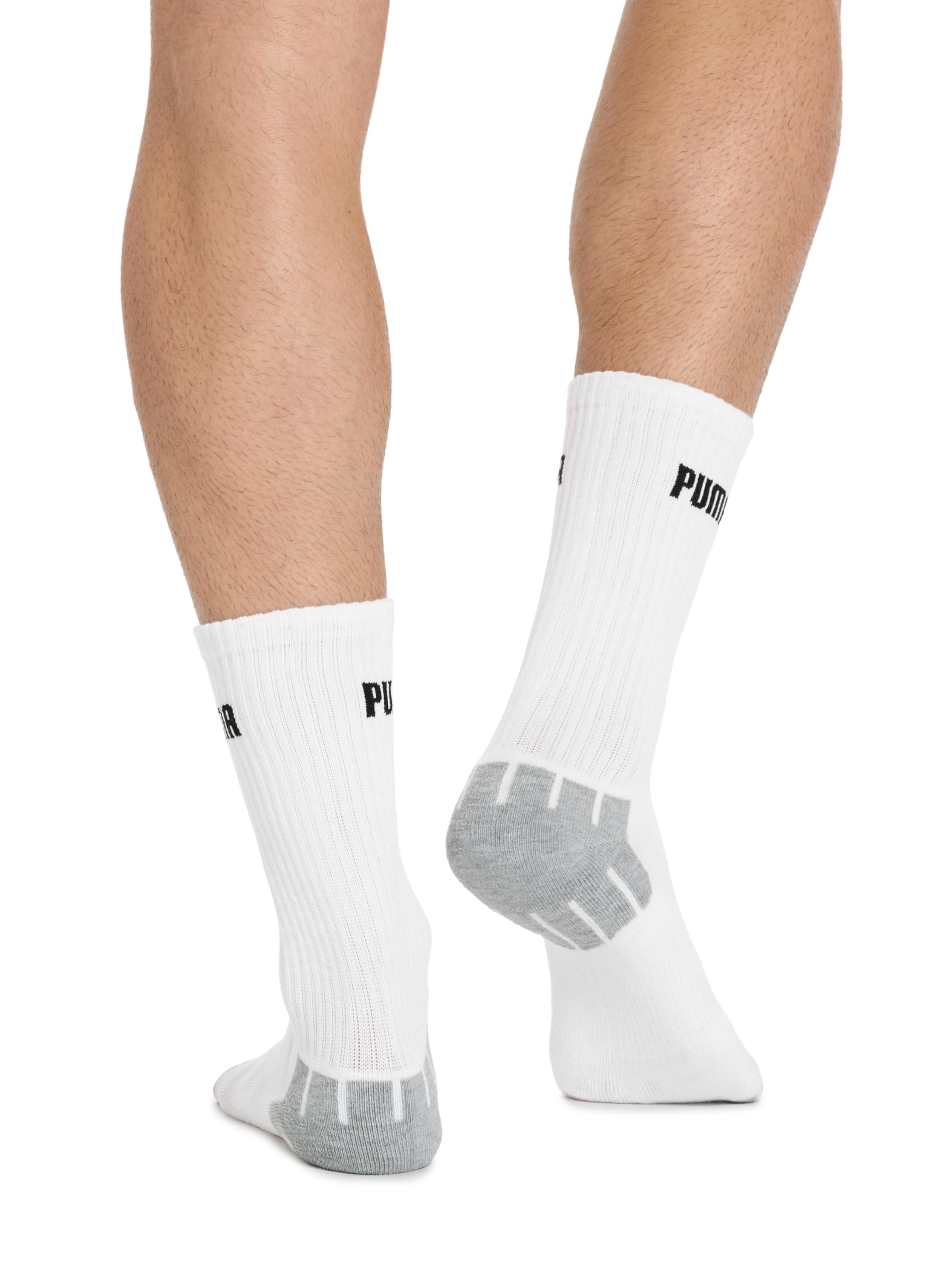 PUMA Men's 8 Pack Athletic Cushioned Crew Socks, White/Black, 43-47 - Medaid International