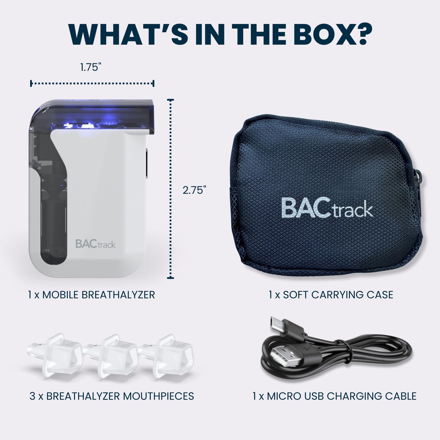 BACtrack Mobile Smartphone Breathalyzer | Professional-Grade Accuracy | Wireless Smartphone Connectivity | Compatible w/ Apple iPhone, Google & Samsung Android Devices | Apple HealthKit Integration - Medaid International