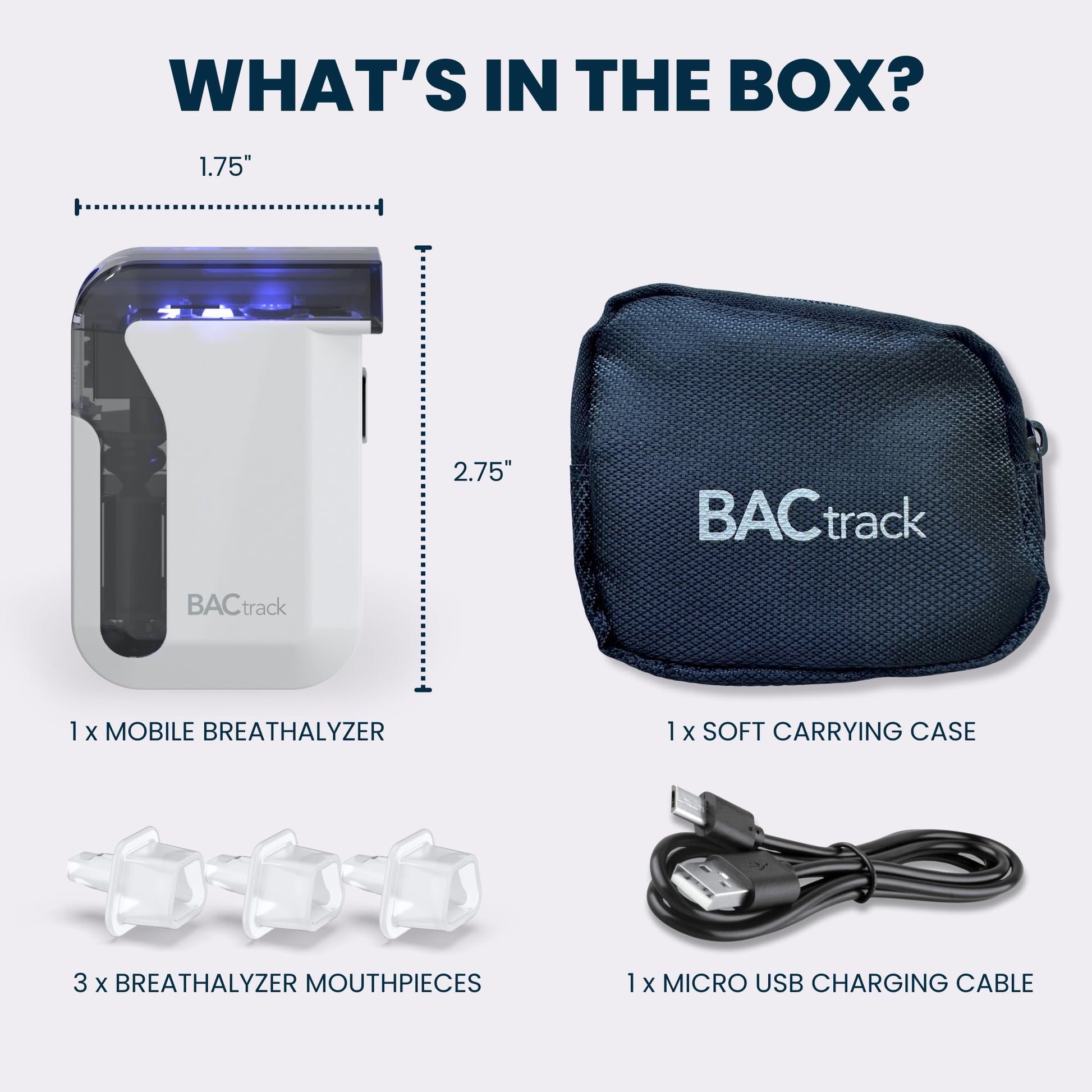 BACtrack Mobile Smartphone Breathalyzer | Professional-Grade Accuracy | Wireless Smartphone Connectivity | Compatible w/ Apple iPhone, Google & Samsung Android Devices | Apple HealthKit Integration - Medaid International