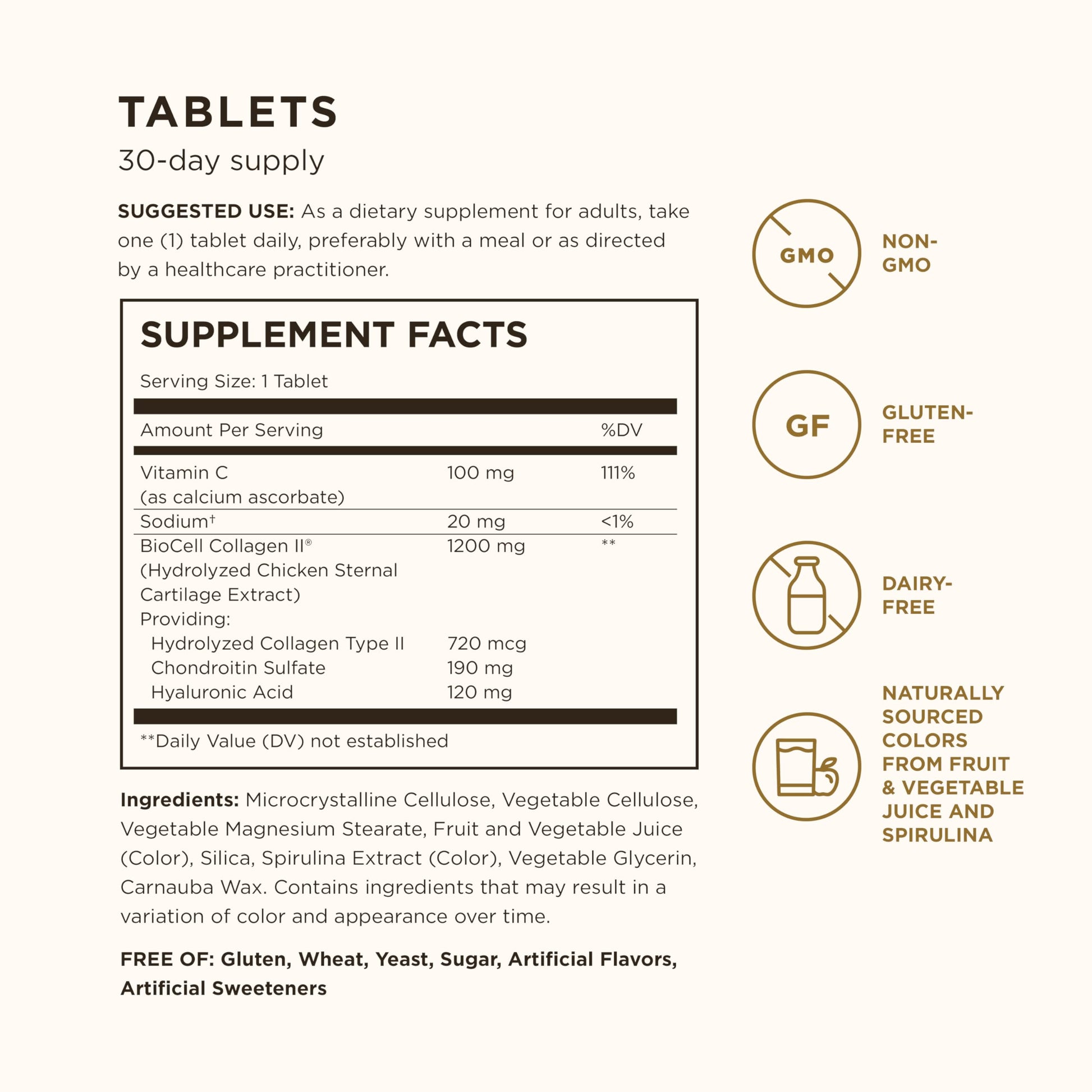 Solgar Collagen Hyaluronic Acid Complex, 30 Tablets - Hydrolyzed Collagen Type 2 - Helps with Fine Lines & Wrinkles - Boosts Skin Collagen & Elasticity - Non-GMO, Gluten & Dairy Free - 30 Servings - Medaid International