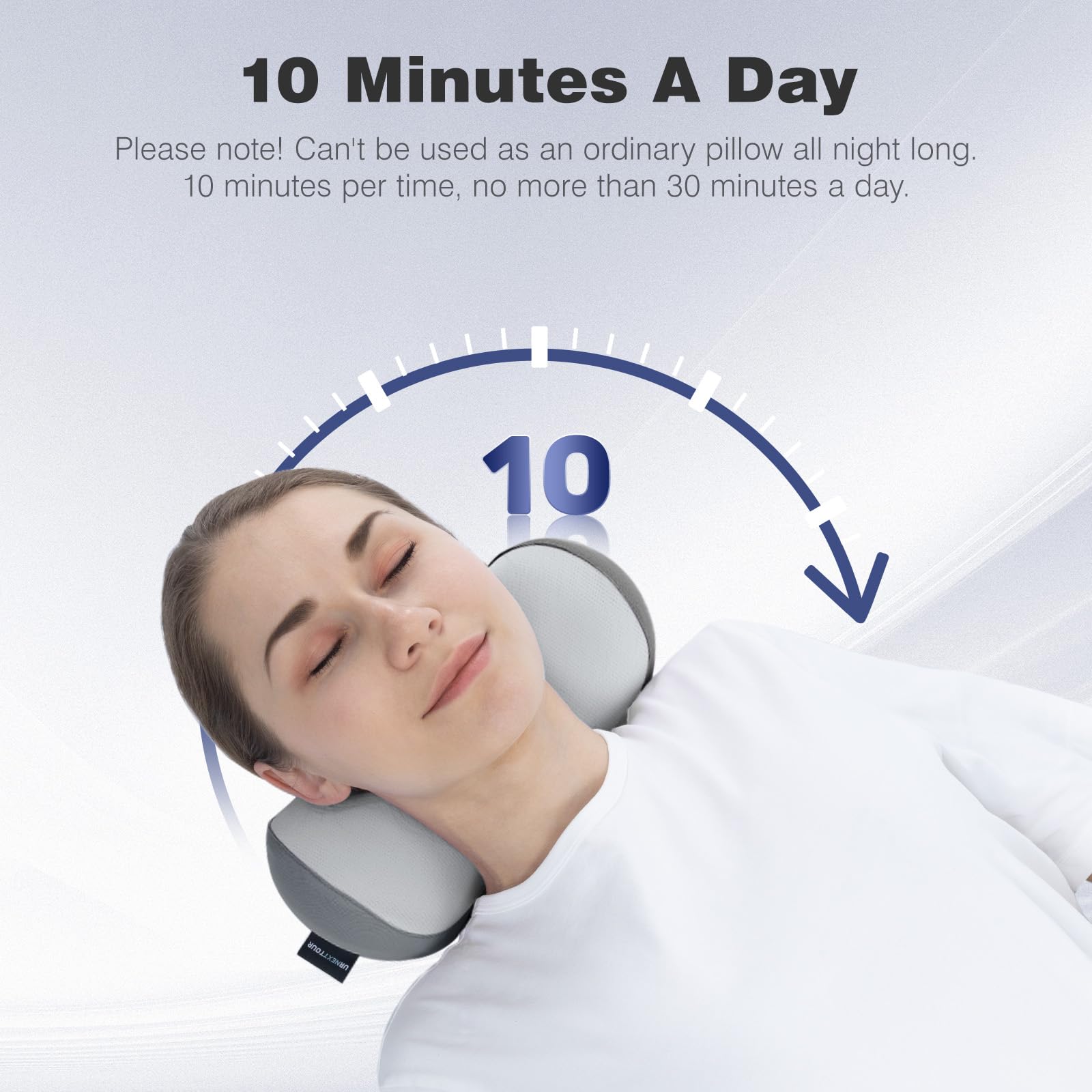 urnexttour Neck Cervical Pillow Cervical Traction Device Lumbar Support Memory Foam Roll Pillow Muscle Relief Shoulder Pain Relaxer Grey - Medaid International