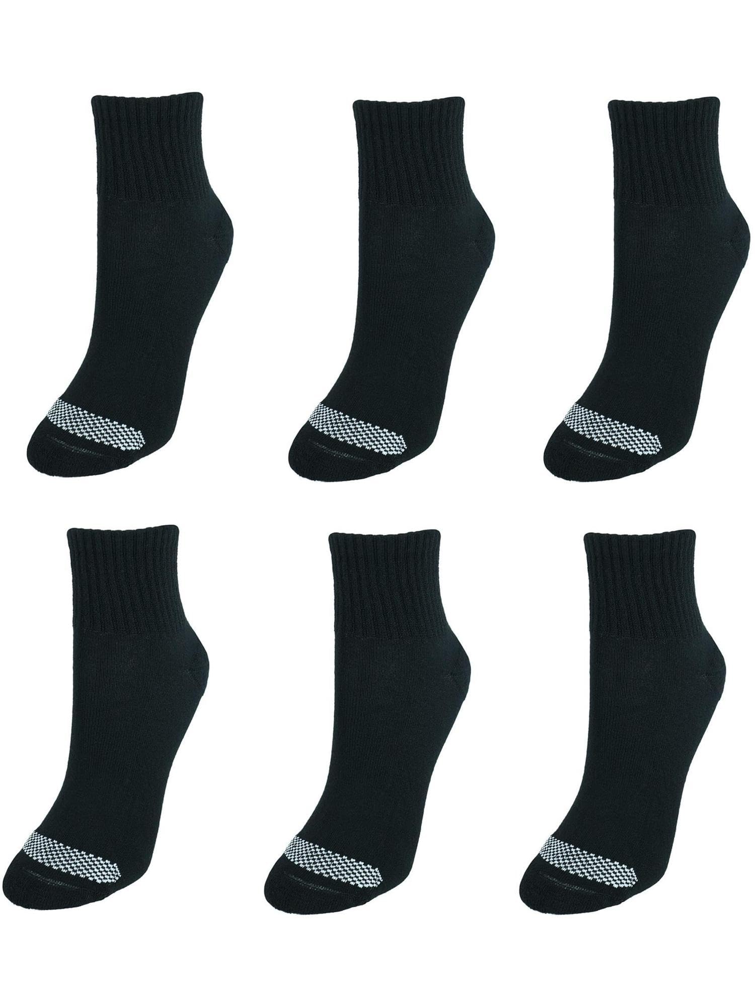 Hanes womens Cool Comfort Toe Support Ankle Socks, 6-pair Pack Casual Sock, Black/White Vent, One Size US - Medaid International