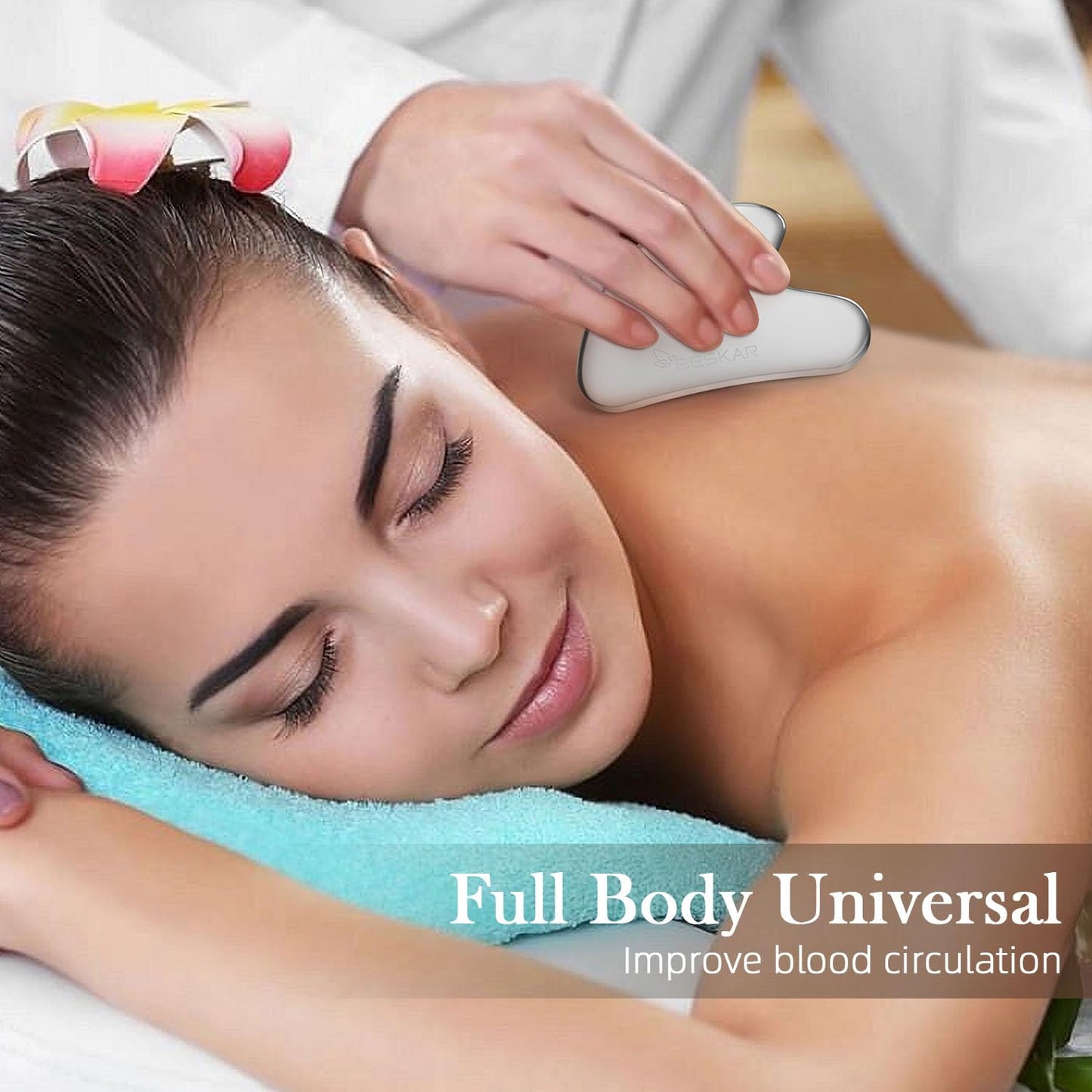 BESKAR Gua Sha Facial Tools, Stainless Steel Guasha Massage Sticks for Jawline Sculpting, Tighten Face Skin and Reduce Wrinkles, Face Eyes Body Neck Massage Tool, Skin Care Gift - Medaid International