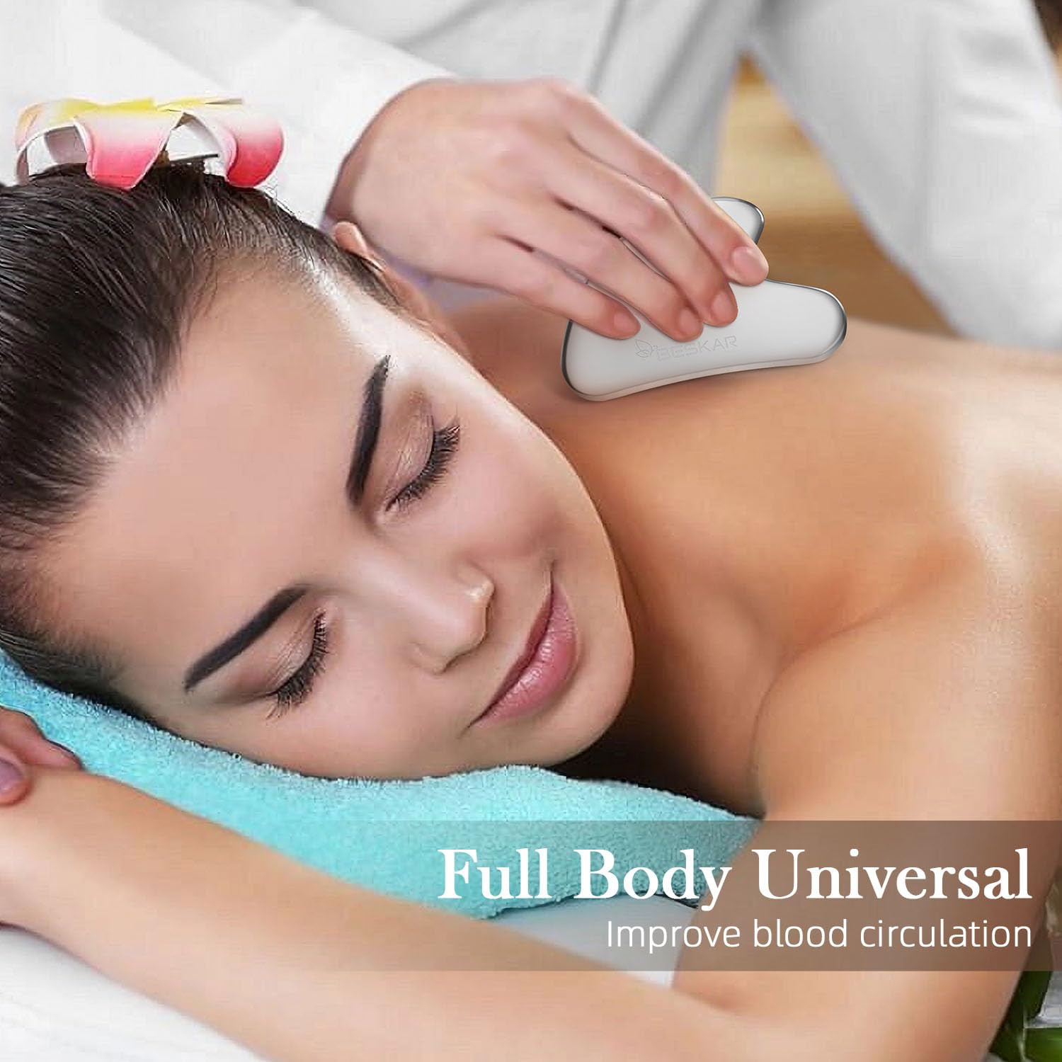 BESKAR Gua Sha Facial Tools, Stainless Steel Guasha Massage Sticks for Jawline Sculpting, Tighten Face Skin and Reduce Wrinkles, Face Eyes Body Neck Massage Tool, Skin Care Gift - Medaid International