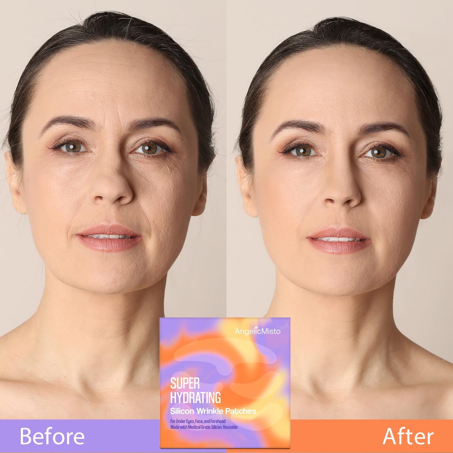 AngelicMisto Reusable Silicone Patches for Under Eye, Face and Forehead Wrinkles - Medaid International
