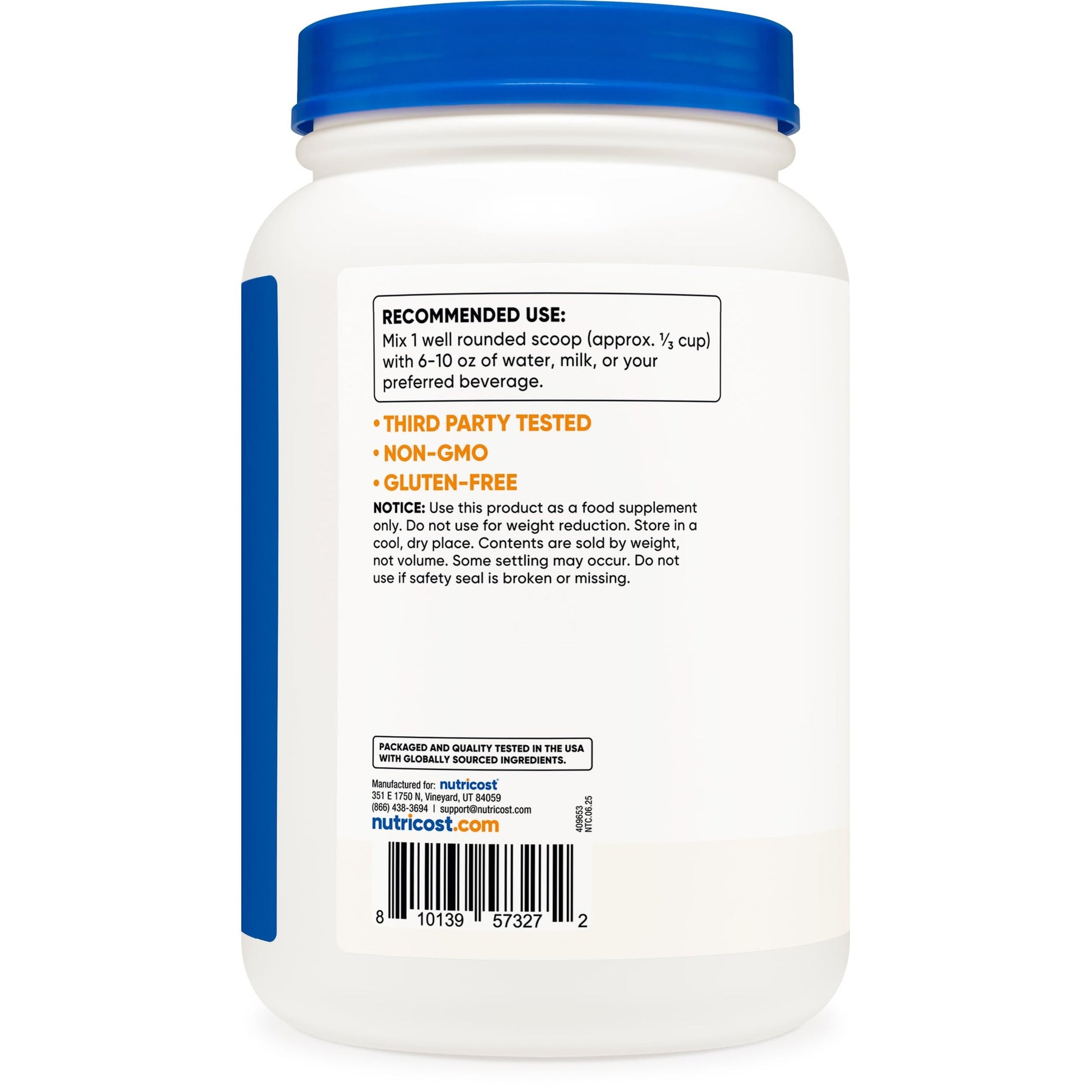 Nutricost Whey Protein Concentrate (Unflavored) 2LBS - Gluten Free & Non-GMO - Medaid International