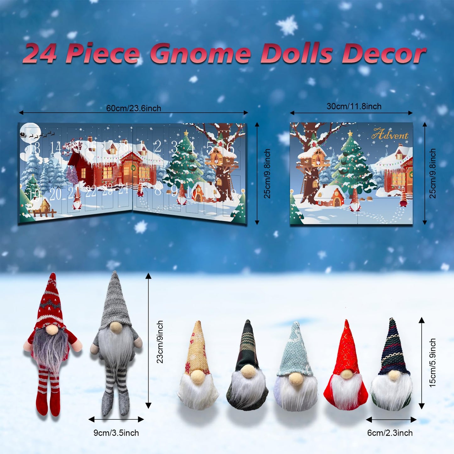 Gnome Advent Calendar 2025, 24 Days of Christmas Gnome Countdown Calendar with Gonk Doll Decor Gift, Advent Calendars 2025 Kids for Girls Boys Women Men Adult (Gnome Advent Calendar) - Medaid International
