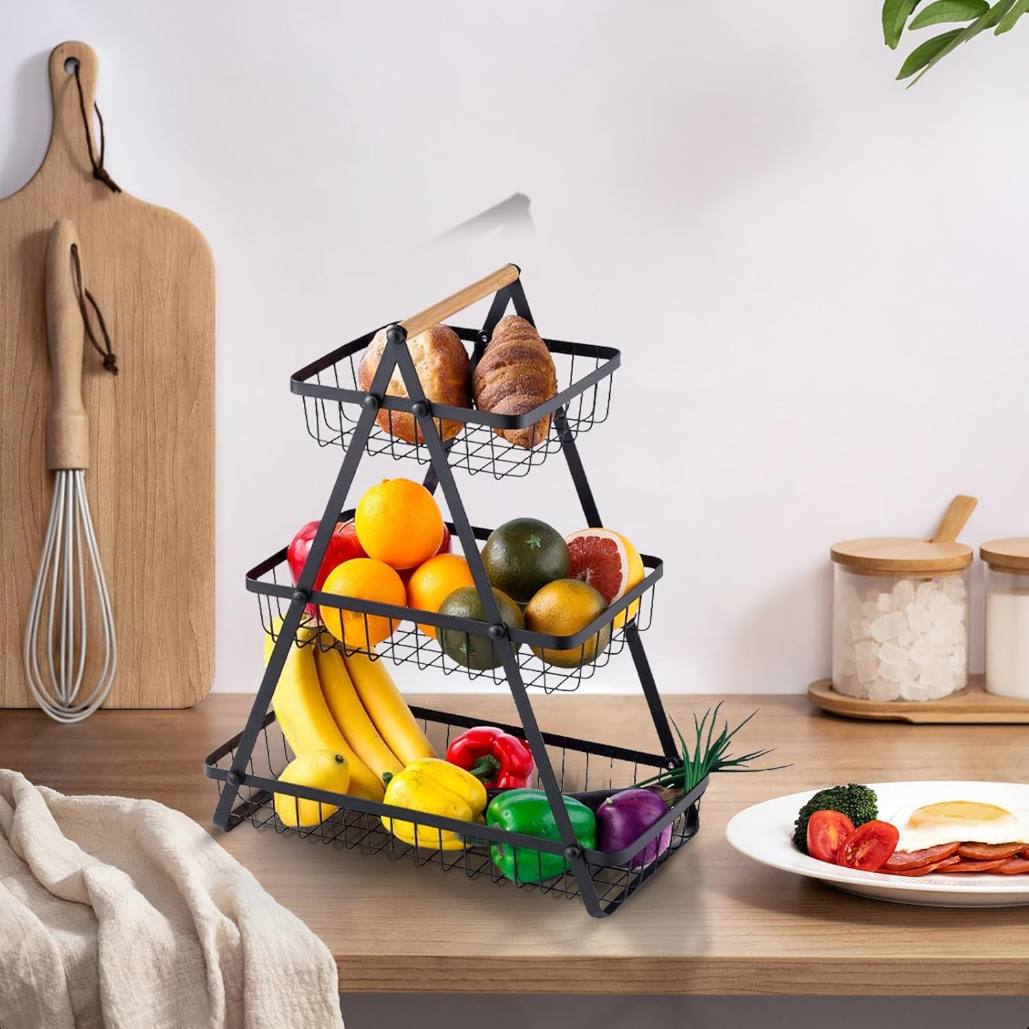 3 Tier Countertop Iron Storage Basket - Medaid International