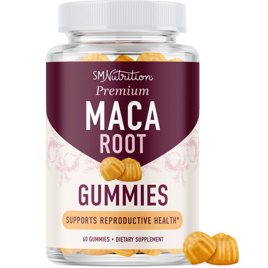 Maca Root Gummies with Natural Peach Flavor | Drive, Performance & Energy Support | Hormone Balance for Women and Men | Herbal Supplements 200MG Extra Strength | Vegetarian, Non-GMO | 60 Gummies - Medaid International