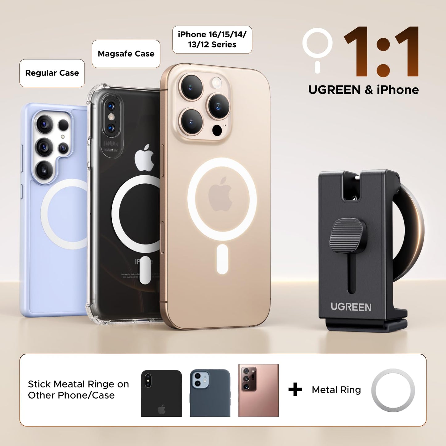 UGREEN Airplane Phone Holder for Magsafe Air Plane Travel Essentials Magnetic Phone Mount Compatible with iPhone 17 Air 16 15 14 Plus 13 12 Pro Max Mini Magsafe Case, Handsfree for Long Flight Flying - Medaid International