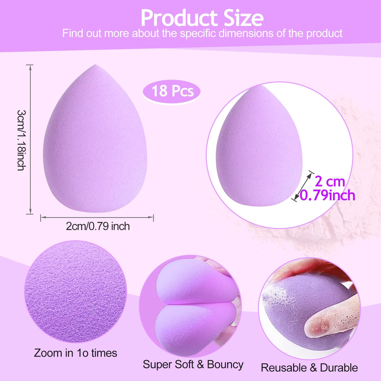 18 Pcs Mini Makeup Sponge Sets, Multicolor Makeup Blender, Beauty Sponge Blender Set for Foundation, Powder, Concealer Highlighter and Eyeshadow(Multicolor) - Medaid International