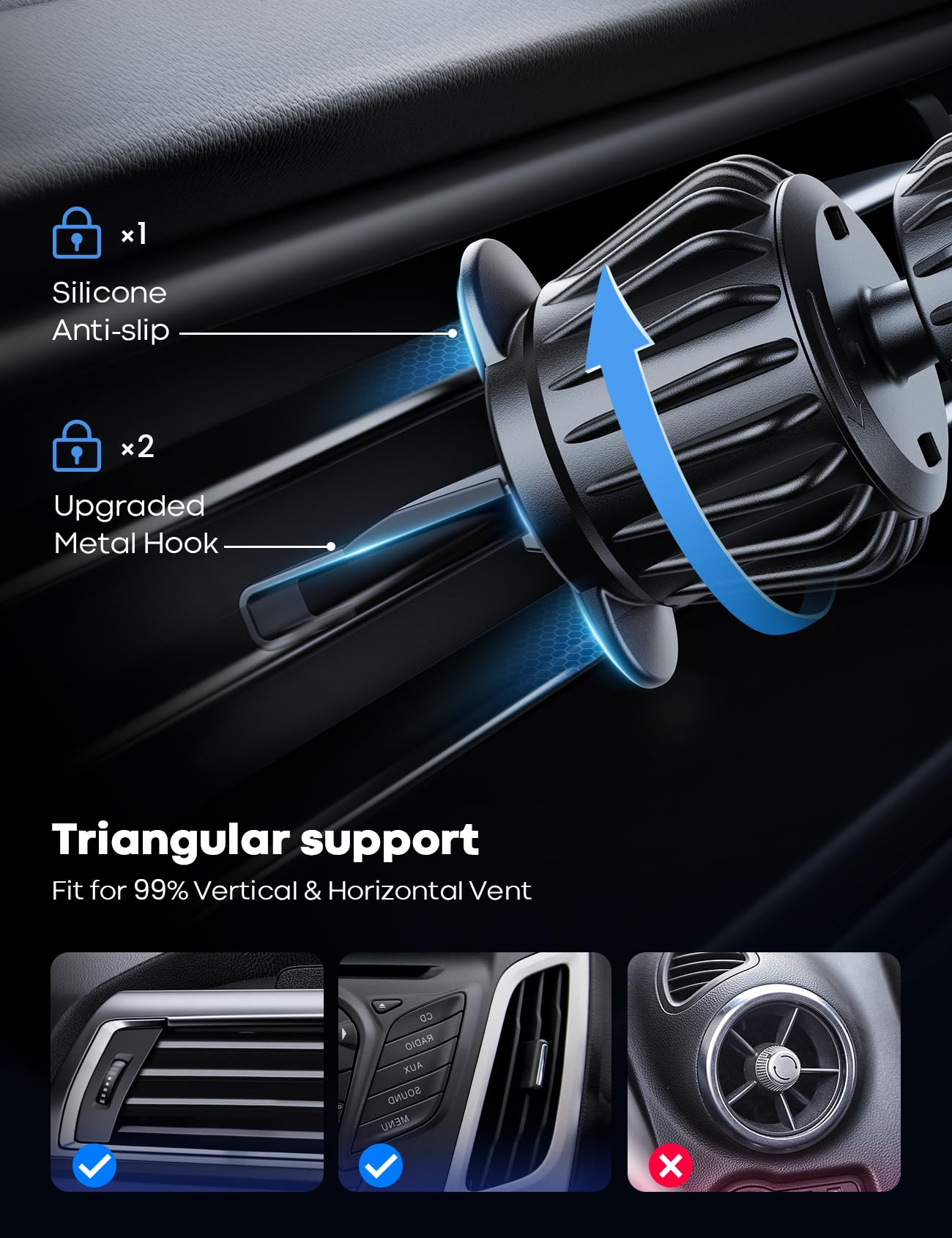 Lamicall for MagSafe Car Mount - [20 Super Magnets] Magnetic Car Phone Mount, Air Vent Phone Holder Car, Hands Free Cell Phone Holder Clip Car Accessories fit iPhone 17 16 15 14 13 Pro Plus Max - Medaid International