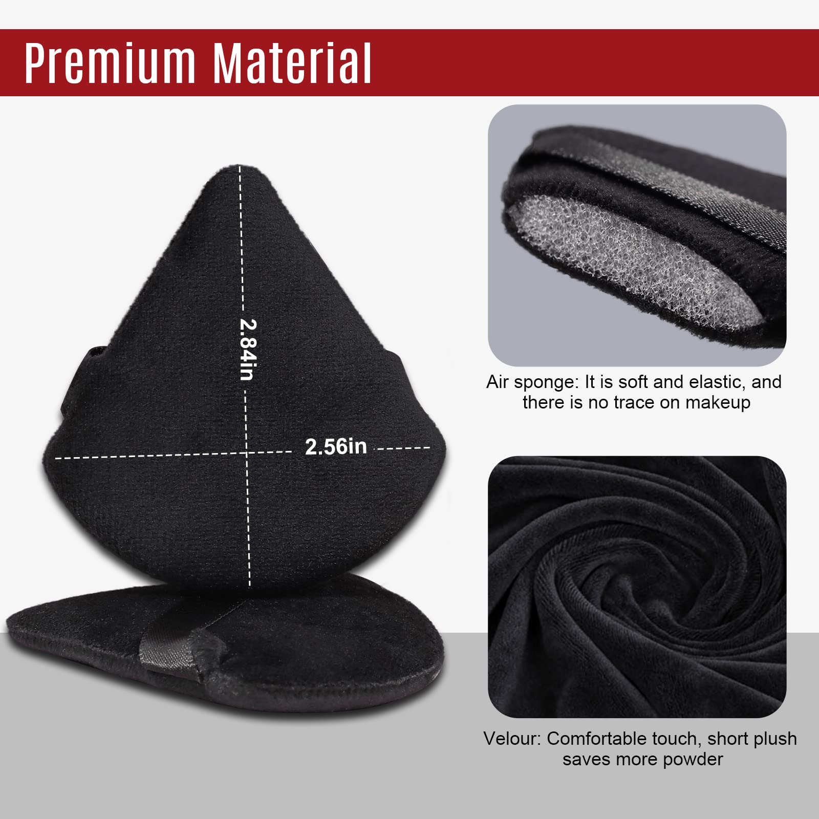 Foonbe Triangle Makeup Sponge, Soft Triangle Makeup Sponge Beauty Set, Reusable Velour Cosmetic Foundation Blender for Loose Powder and Contouring, Beauty Tool (6 Pcs) - Medaid International