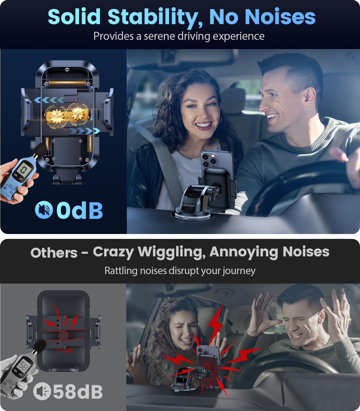 VICSEED True Military-Grade Phone Holders for Your Car [Upgraded 95+LBS Strongest Suction] Cell Phone Mount for Car Dashboard Windshield Vent Truck Boat Stand Adjustable for iPhone 17 ProMax Android - Medaid International
