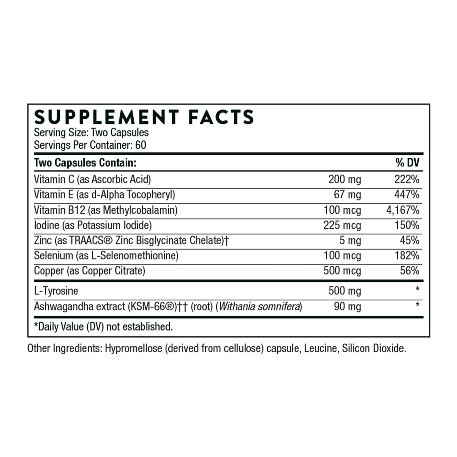 THORNE - Thyrocsin - Thyroid Cofactors for Thyroid Function Support* - 120 Capsules - Medaid International