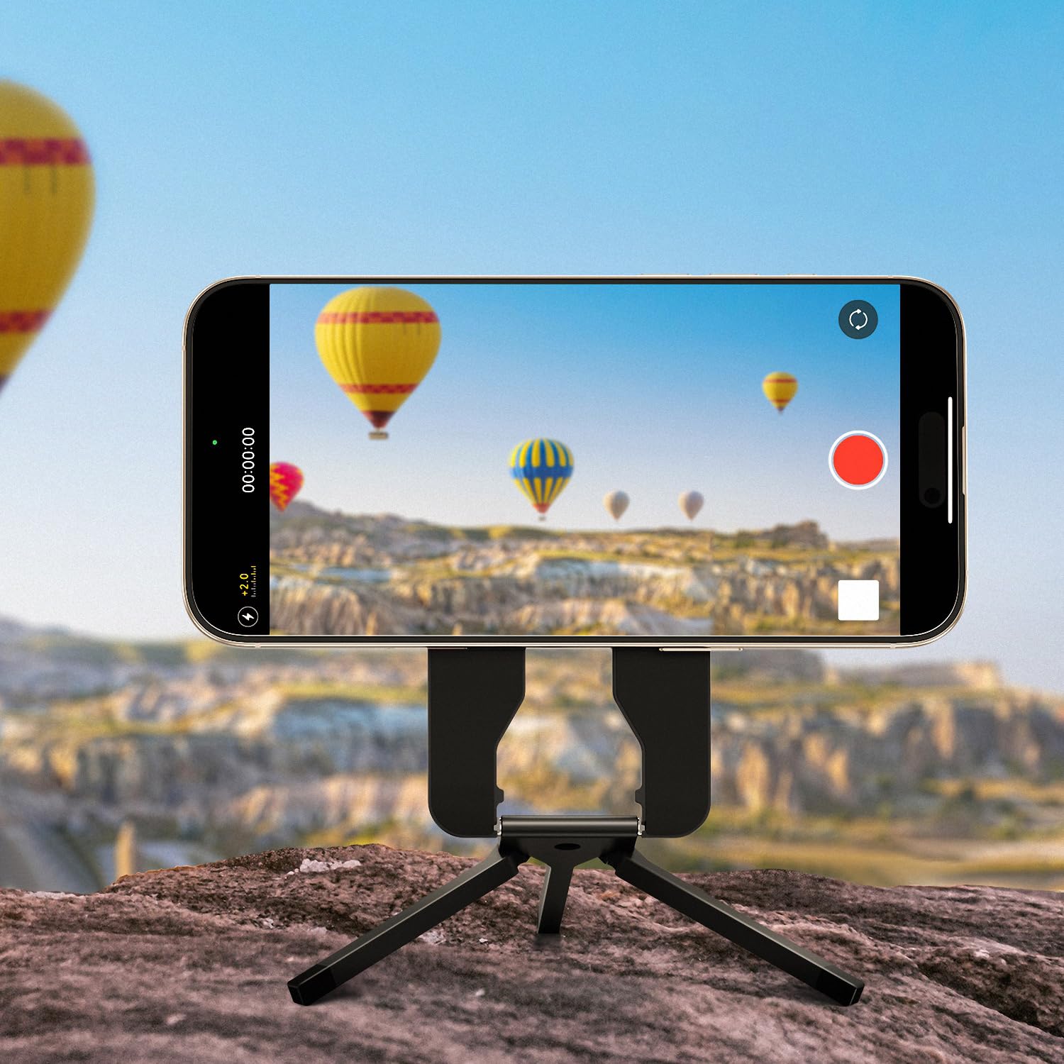 elitehood Mini Magnetic Tripod for iPhone 12/13/14/15/16 & Magsafe Cases, Travel iPhone magnetic Stand for Airplane, Aluminum Portable Small Phone Tripod with Strong Magnet and 1/4" Screw Mount, Black - Medaid International