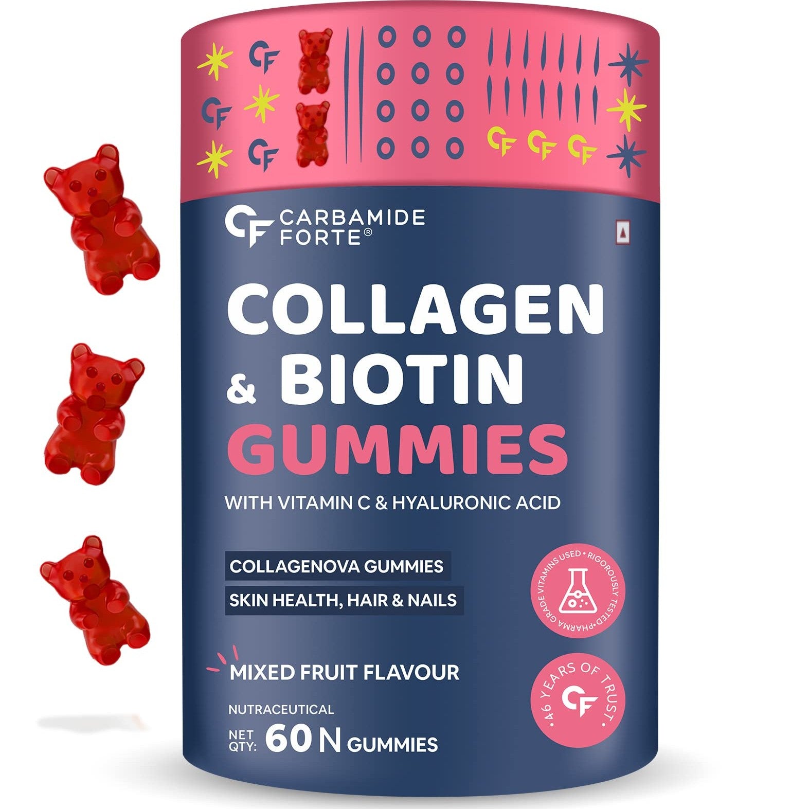 Collagen & Biotin Nutraceutical Gummies - Mixed Fruit Flavour by Carbamide Forte - Medaid International