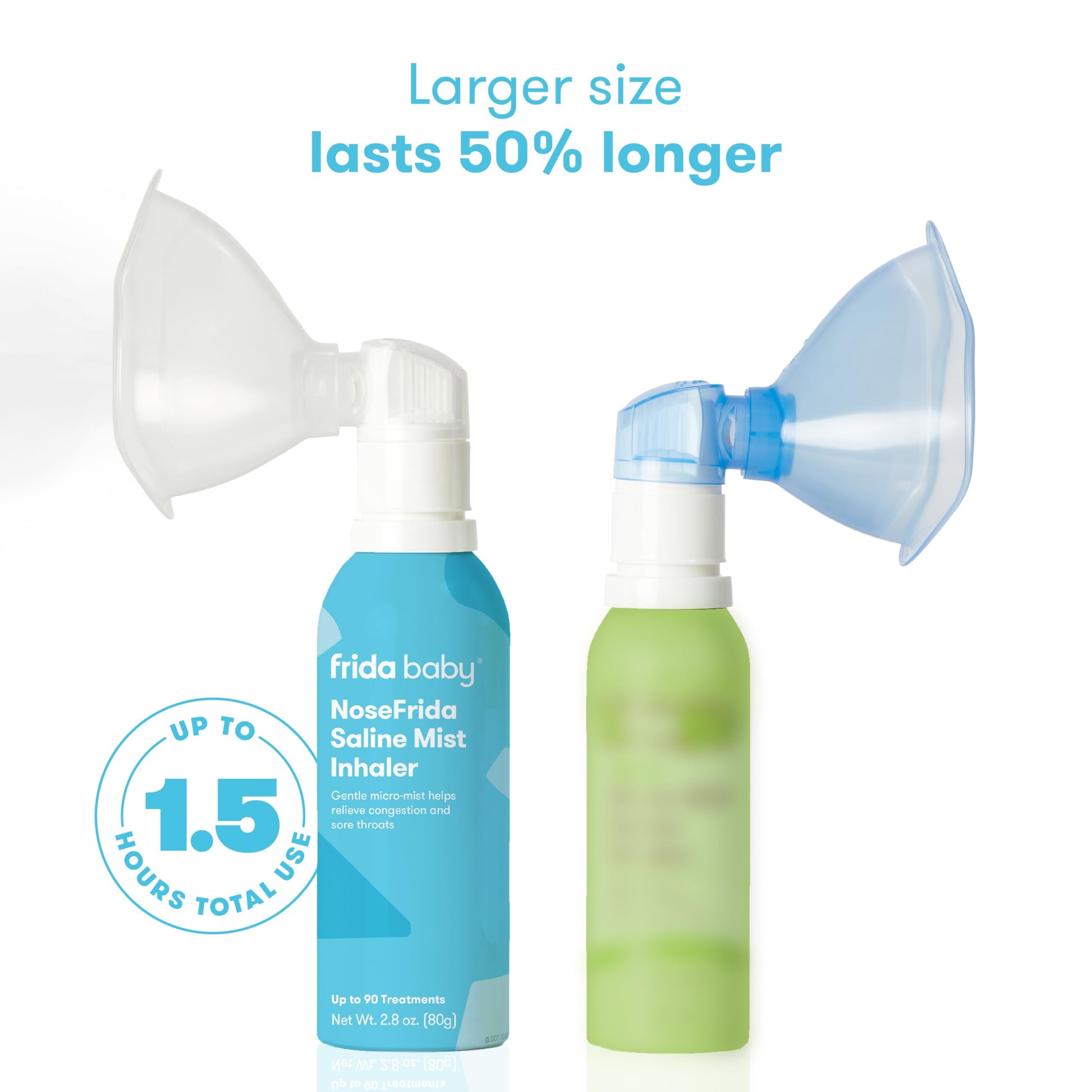 Frida Baby NoseFrida Saline Mist Nasal Inhaler, Allergy Relief and Congestion Relief for Babies + Kids, Nasal Saline Spray, Saline Inhaler Soothes Stuffy Nose and Sore Throat, Includes Optional Mask - Medaid