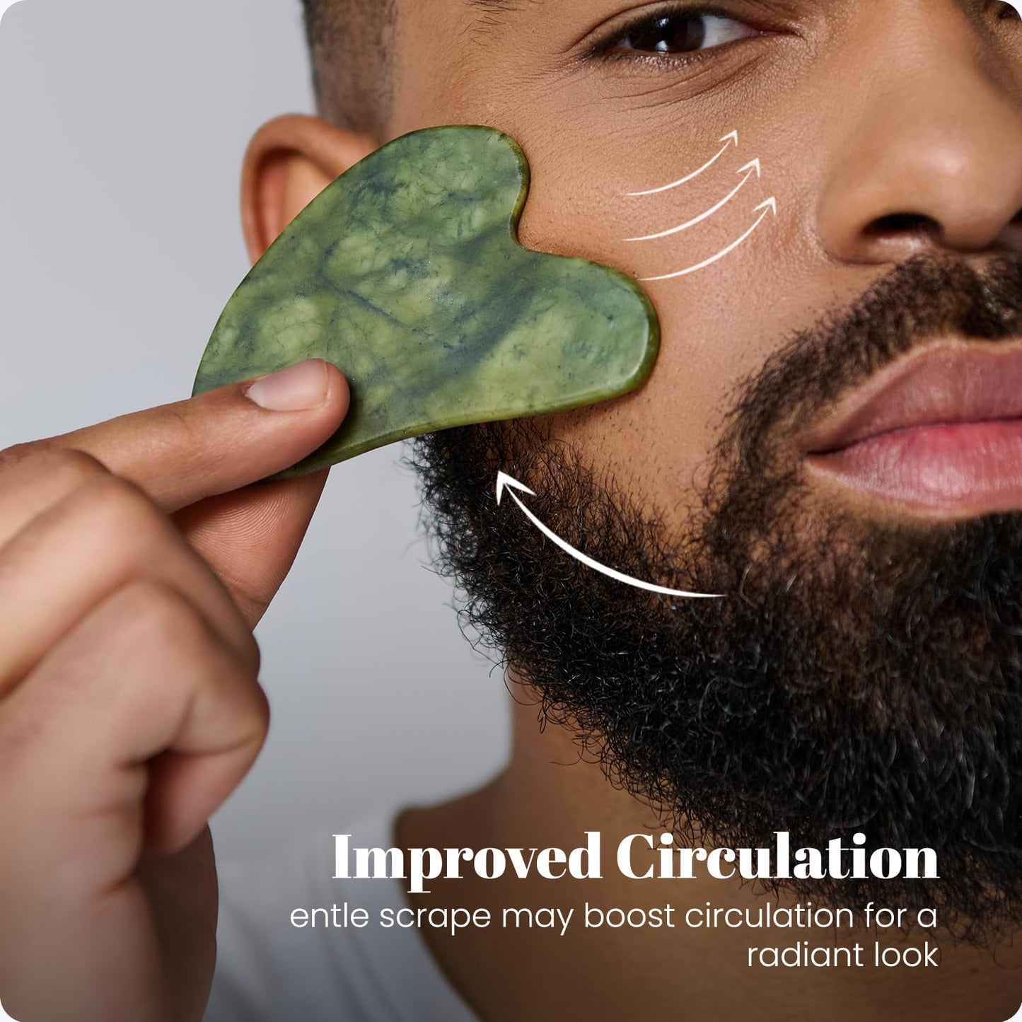 ROSELYNBOUTIQUE Healing Crystal Gua Sha Facial Tools - Guasha Tool for Face Massager Self Care Gifts for Men Women (Jade Green) - Medaid International