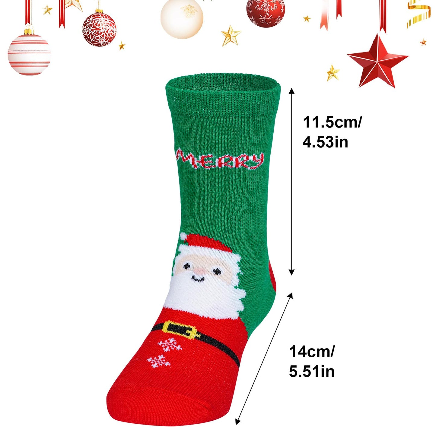 cnomg 5Pairs Christmas Socks for Kids Toddler Christmas Socks for Holiday Xmas Cute Sock for Boys Girls Children Gift(US, Age, 5 Years, 8 Years) - Medaid International