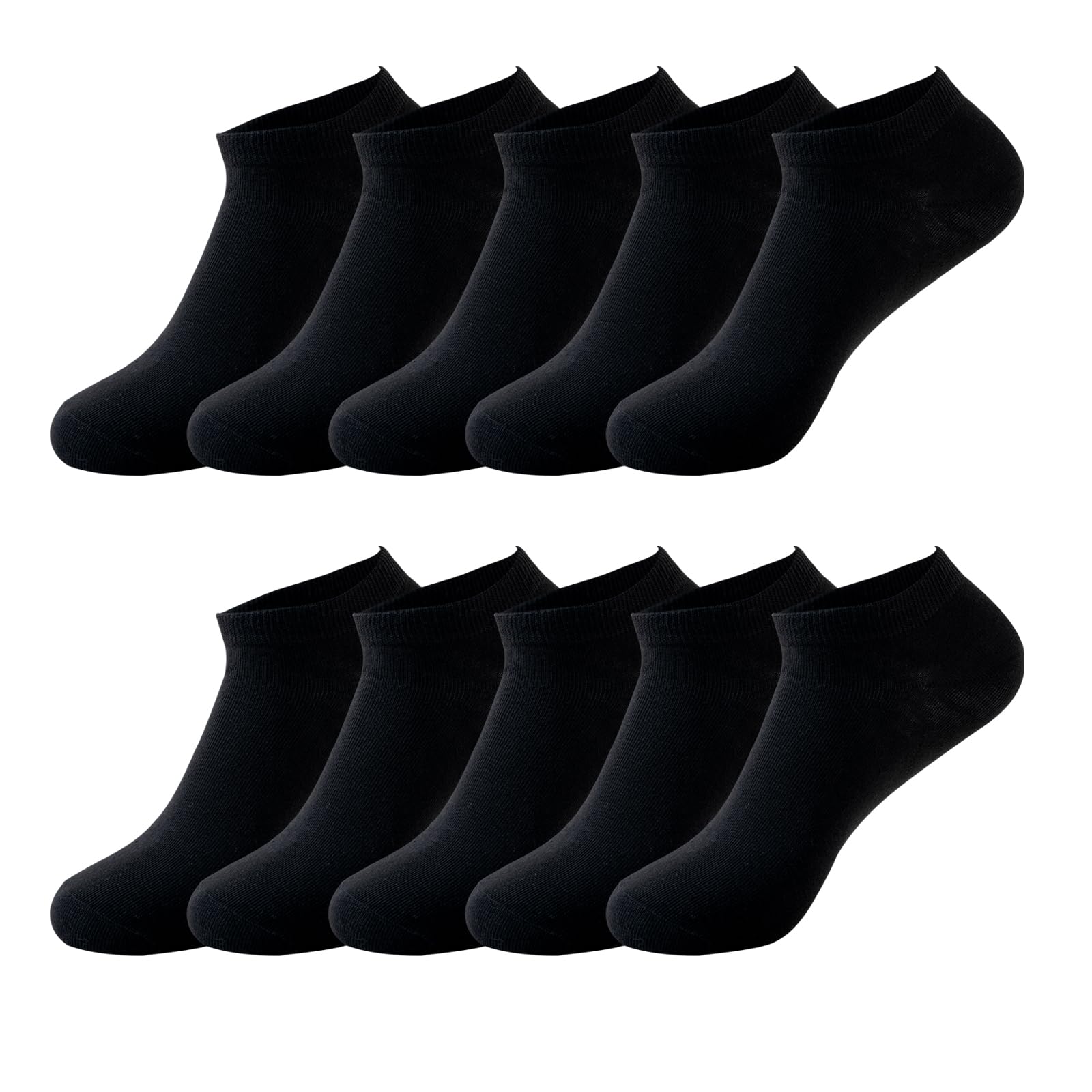10 Pairs Men's Ankle Socks Breathable Casual Low Cut Socks for Men Women US 6-9 (Black) - Medaid International
