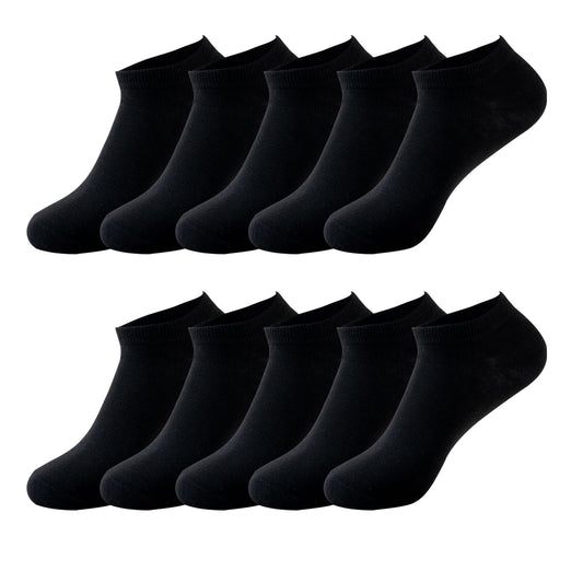 10 Pairs Men's Ankle Socks Breathable Casual Low Cut Socks for Men Women US 6-9 (Black) - Medaid International