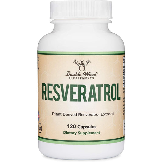 Resveratrol Supplement 500mg Per Serving, 120 Capsules (Resveratrol Polygonum Root Extract Providing 50% Trans Resveratrol) Healthy Aging Support by Double Wood - Medaid International
