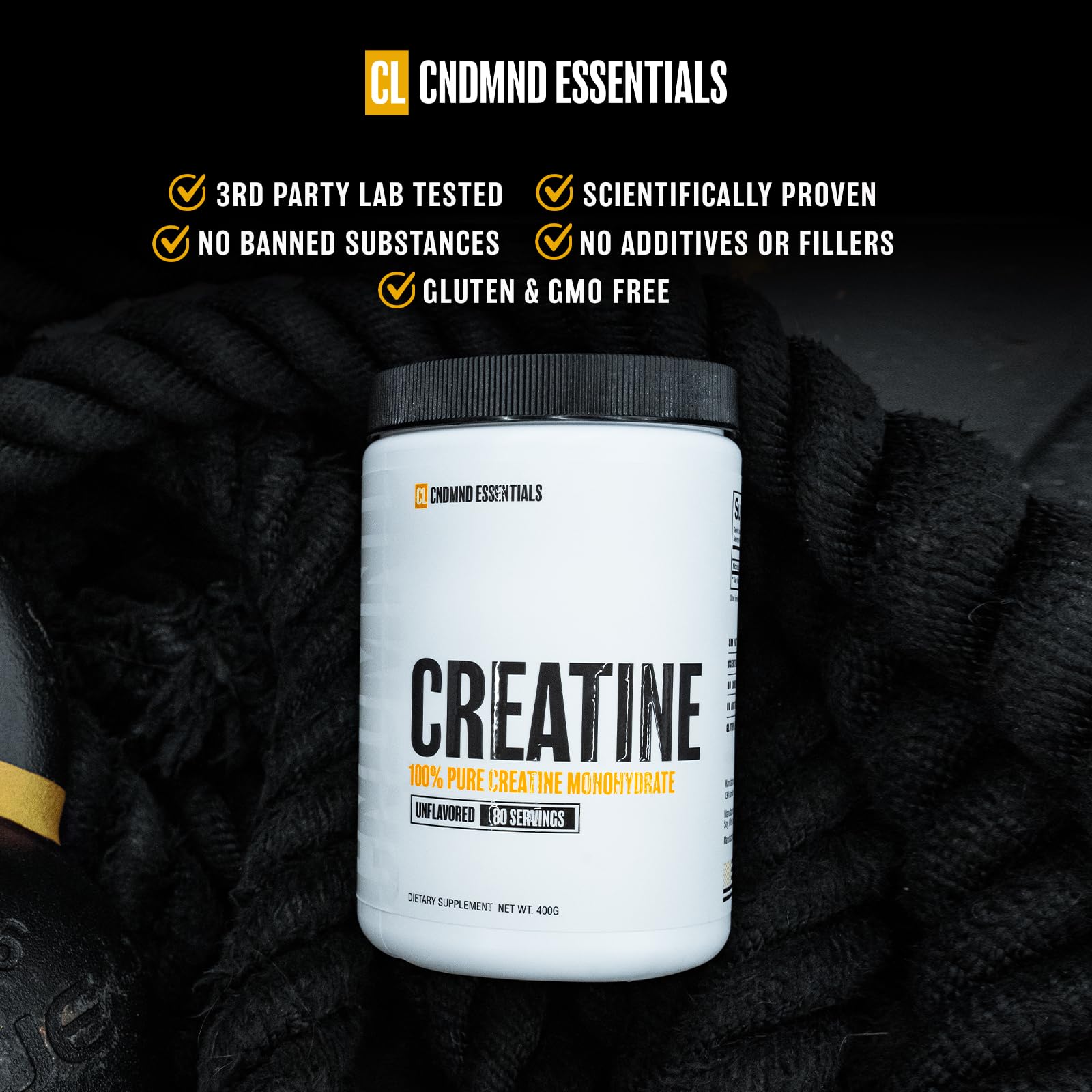 Condemned Labz 100% Pure Creatine Monohydrate | Micronized for Rapid Absorption | Strength, Endurance, Recovery | No Fillers or Additives | Keto | 80 Servings (Unflavored) - Medaid International